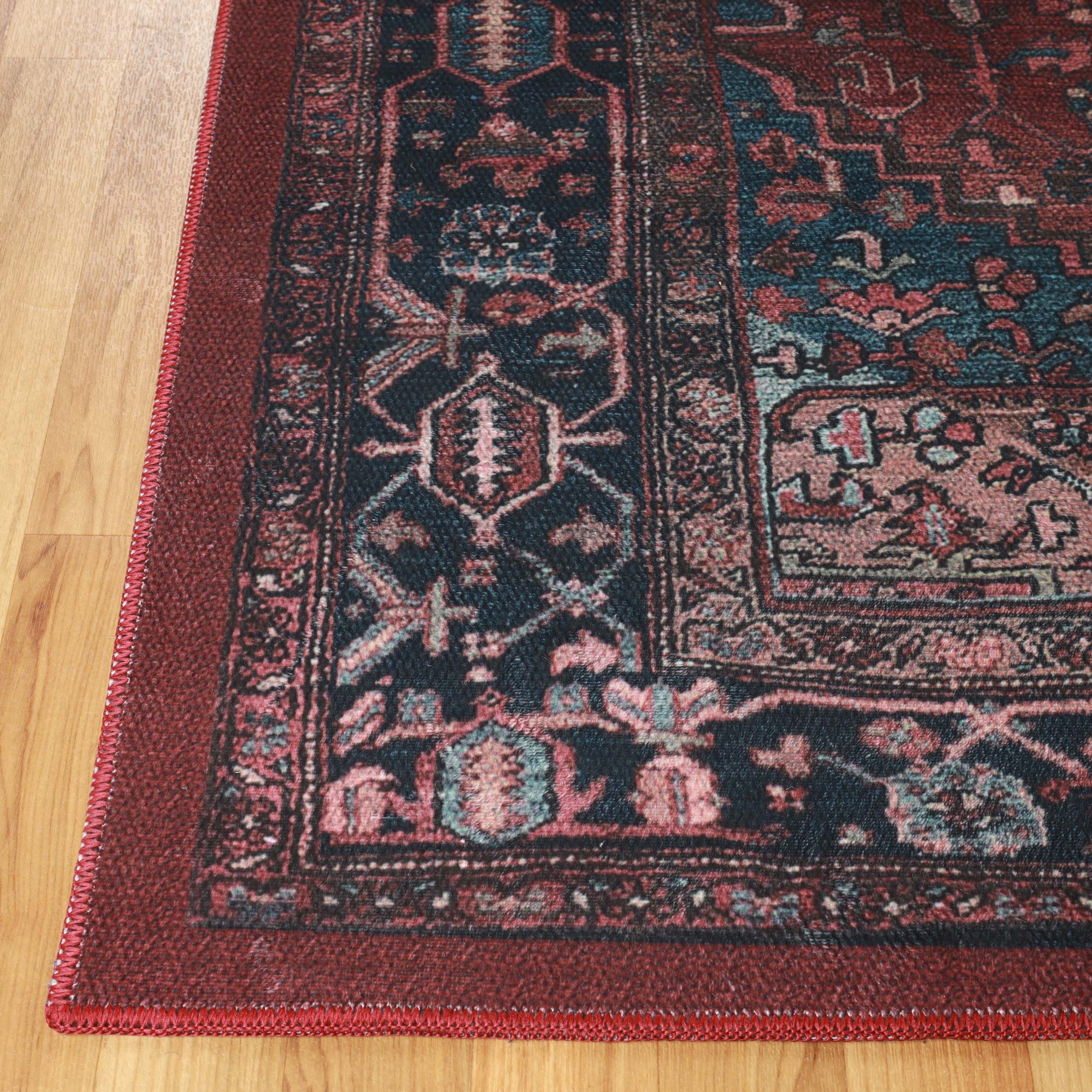Cardinal Vintage Machine Washable Indoor Area Rug or Runner - Omnigoodsstore