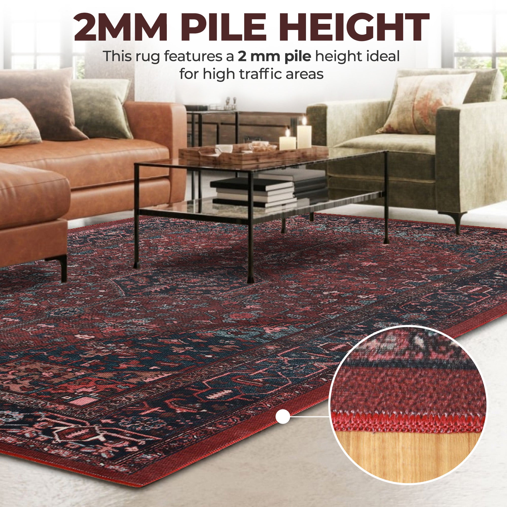 Cardinal Vintage Machine Washable Indoor Area Rug or Runner - Omnigoodsstore