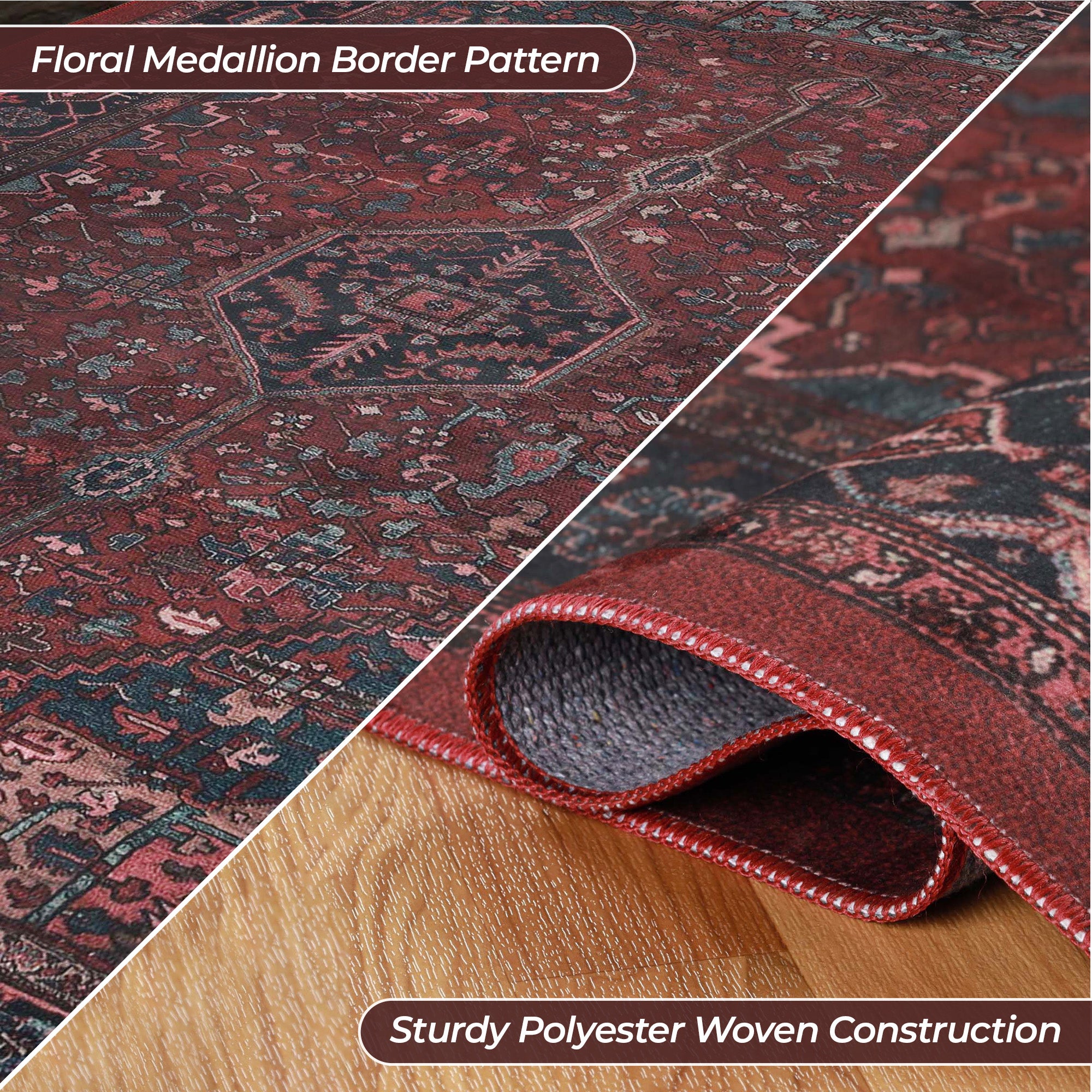 Cardinal Vintage Machine Washable Indoor Area Rug or Runner - Omnigoodsstore