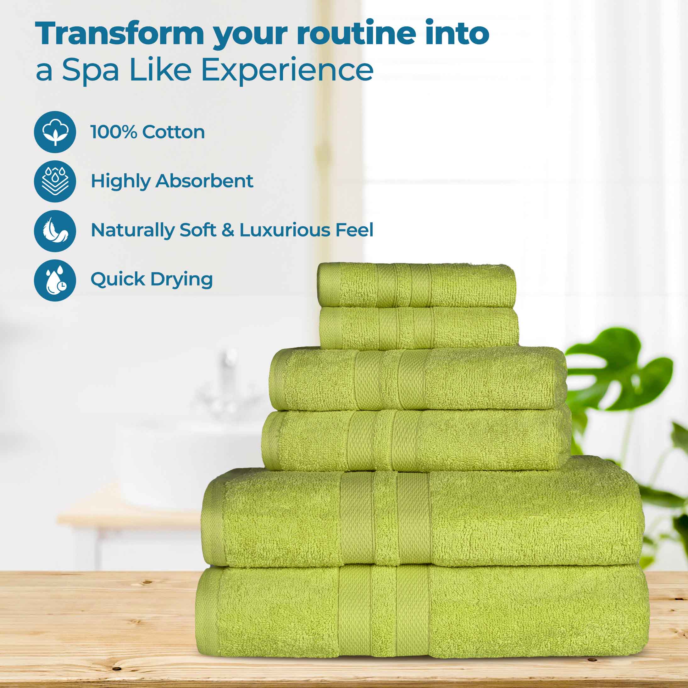 Cotton Ultra Soft 6 Piece Solid Towel Set - Omnigoodsstore