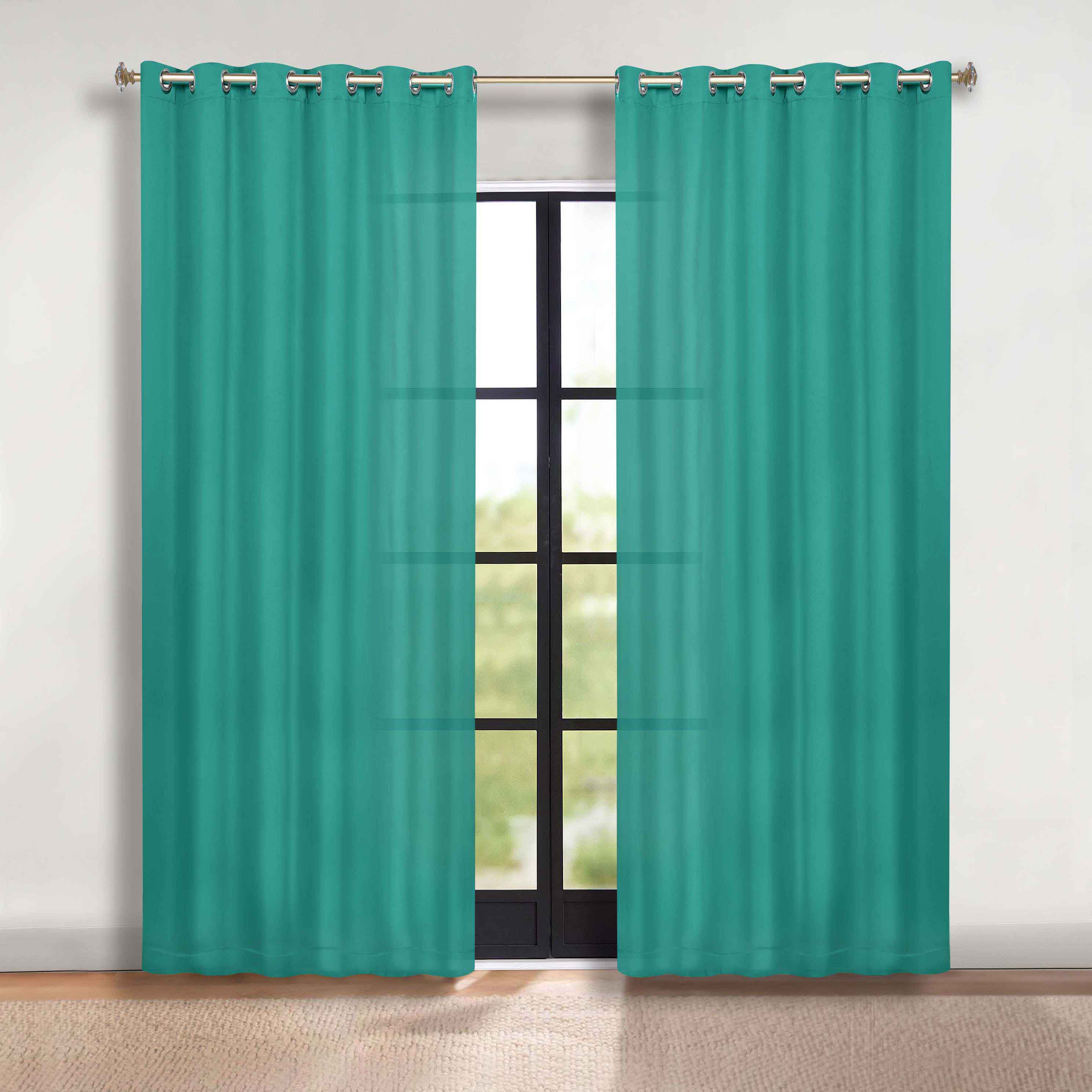 Solid Machine Washable Room Darkening Blackout Curtains, Set of 2 - Omnigoodsstore