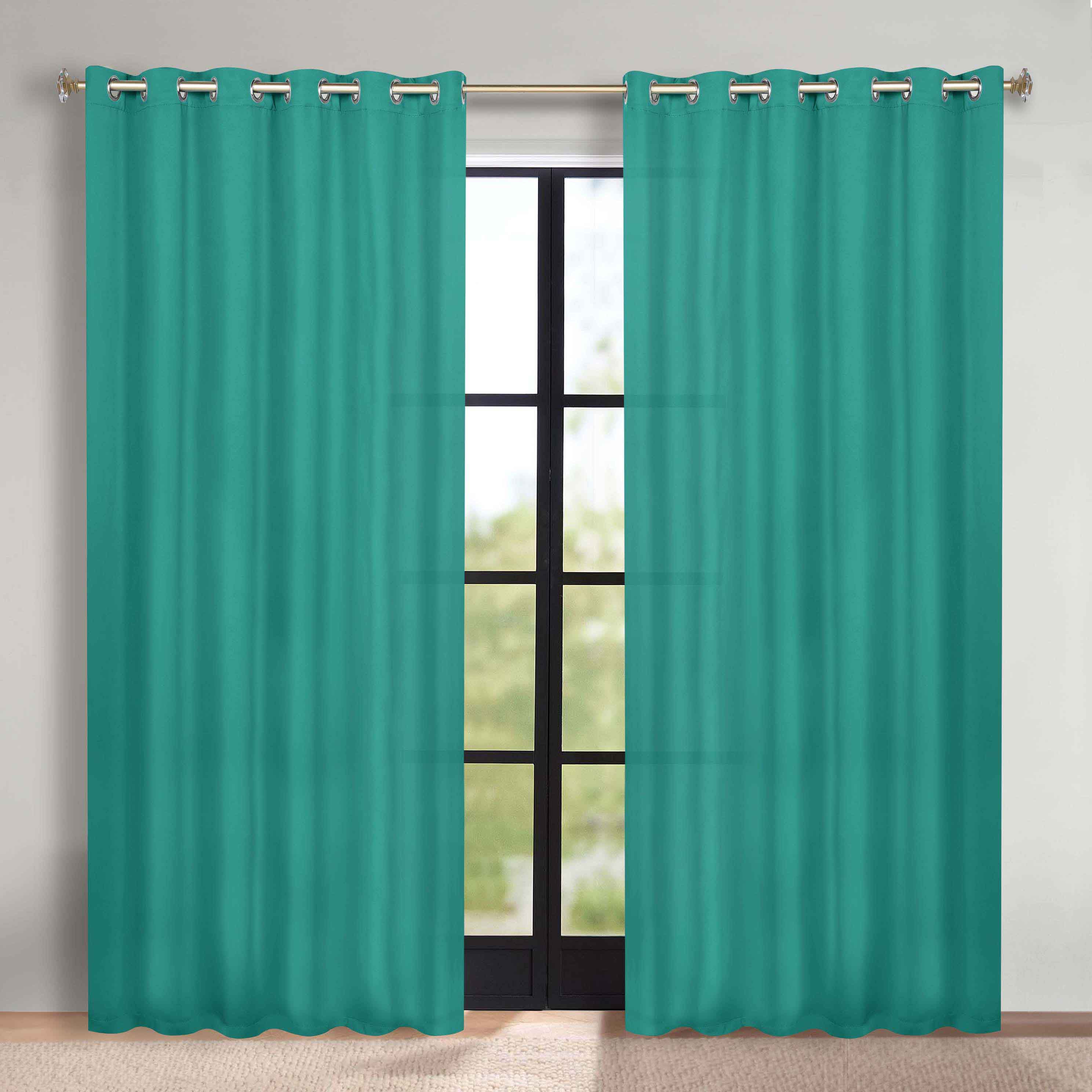 Solid Machine Washable Room Darkening Blackout Curtains, Set of 2 - Omnigoodsstore