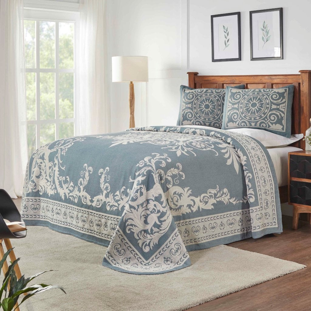 Vintage Medallion Cotton Blend Woven Jacquard Bedspread Set - Omnigoodsstore