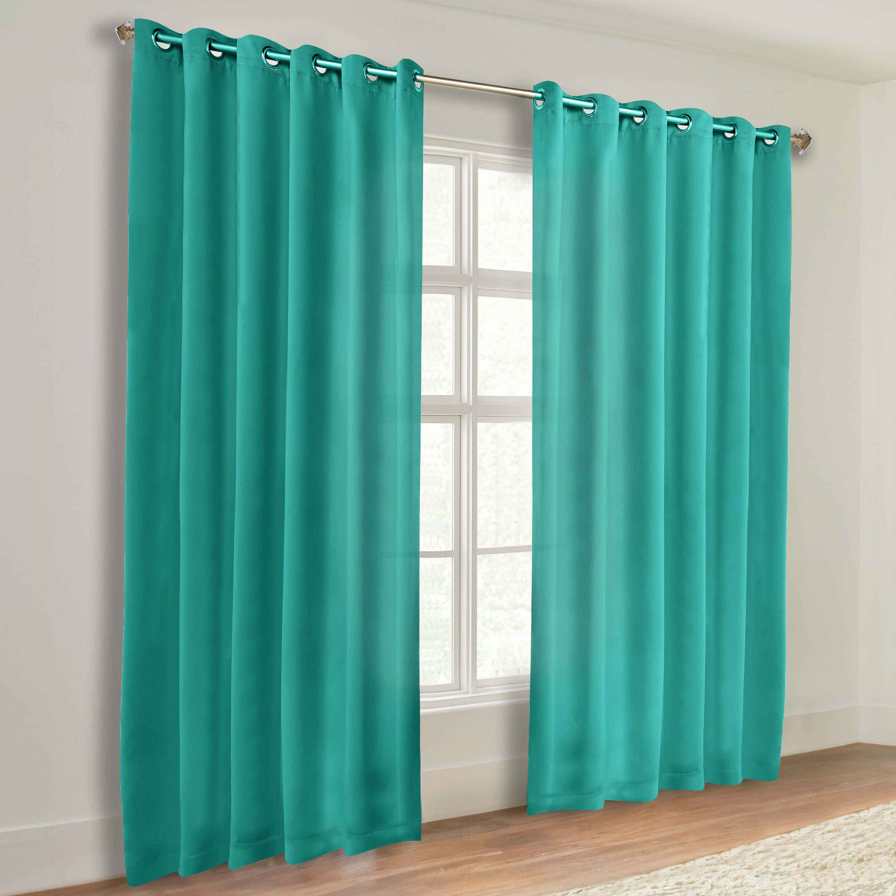 Solid Machine Washable Room Darkening Blackout Curtains, Set of 2 - Omnigoodsstore