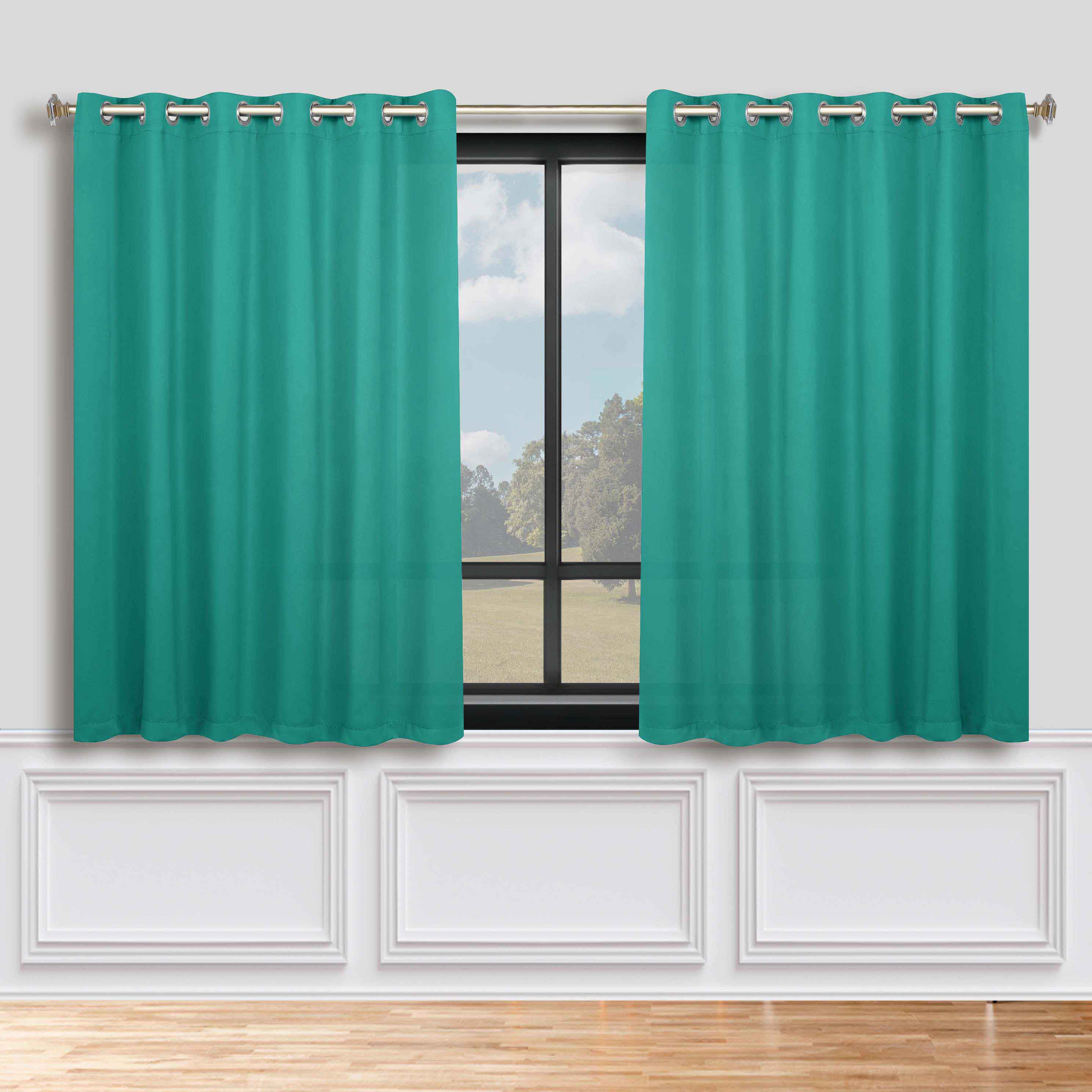 Solid Machine Washable Room Darkening Blackout Curtains, Set of 2 - Omnigoodsstore
