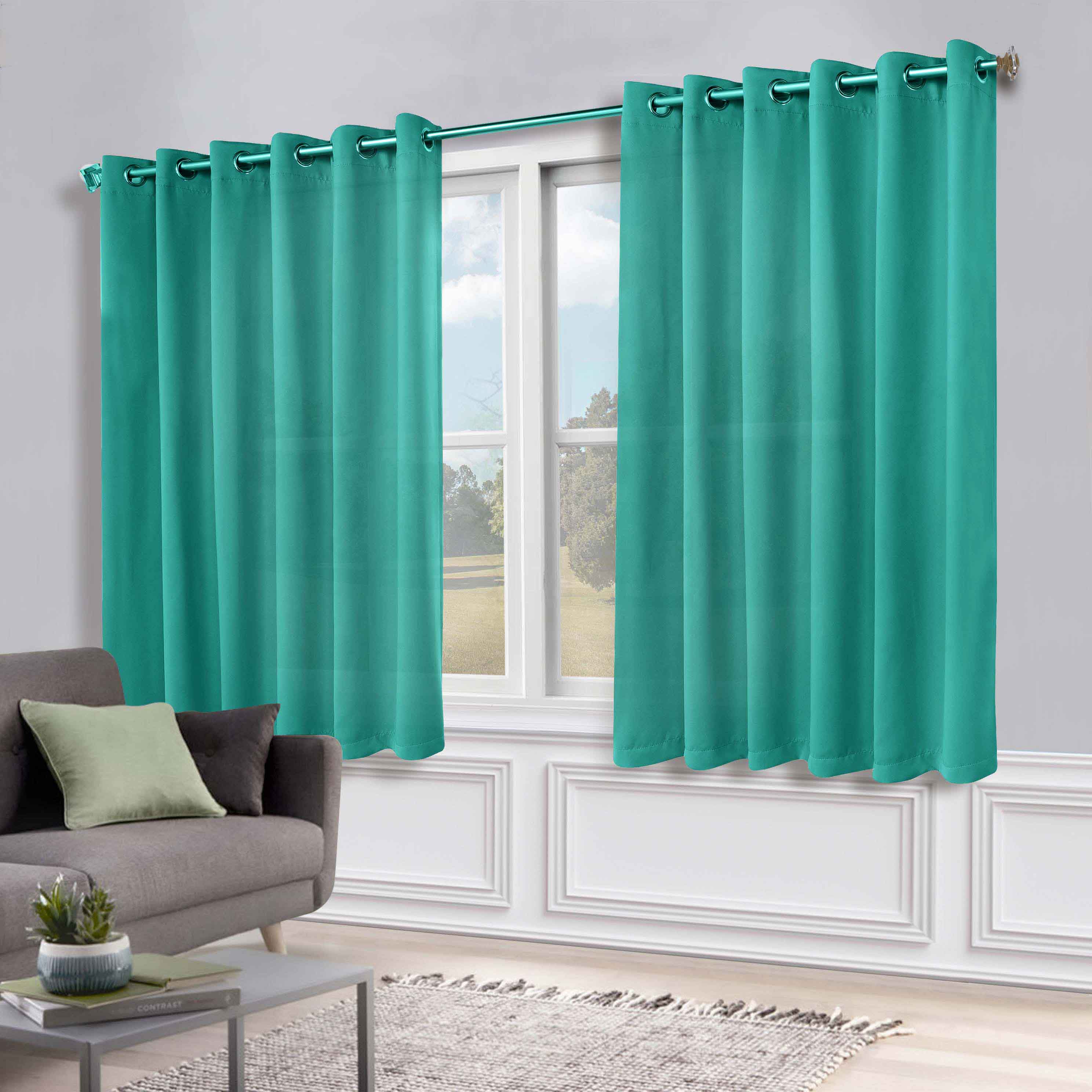 Solid Machine Washable Room Darkening Blackout Curtains, Set of 2 - Omnigoodsstore