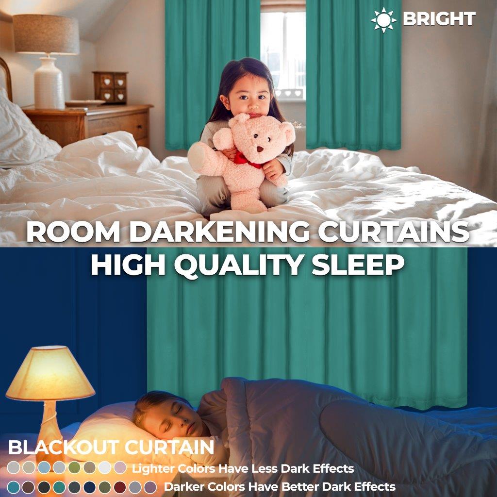 Solid Classic Modern Rod Pocket Blackout Curtain Set - Omnigoodsstore