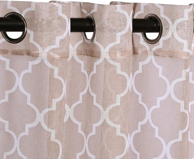 Trellis Sheer Grommet Curtain Panel Set - Omnigoodsstore
