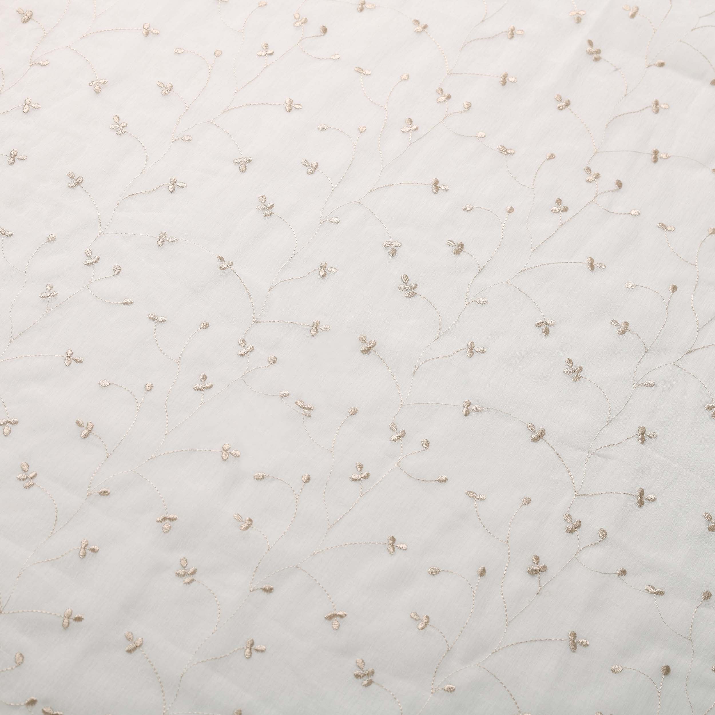 Embroidered Delicate Flower Sheer Grommet Curtain Panel Set - Omnigoodsstore