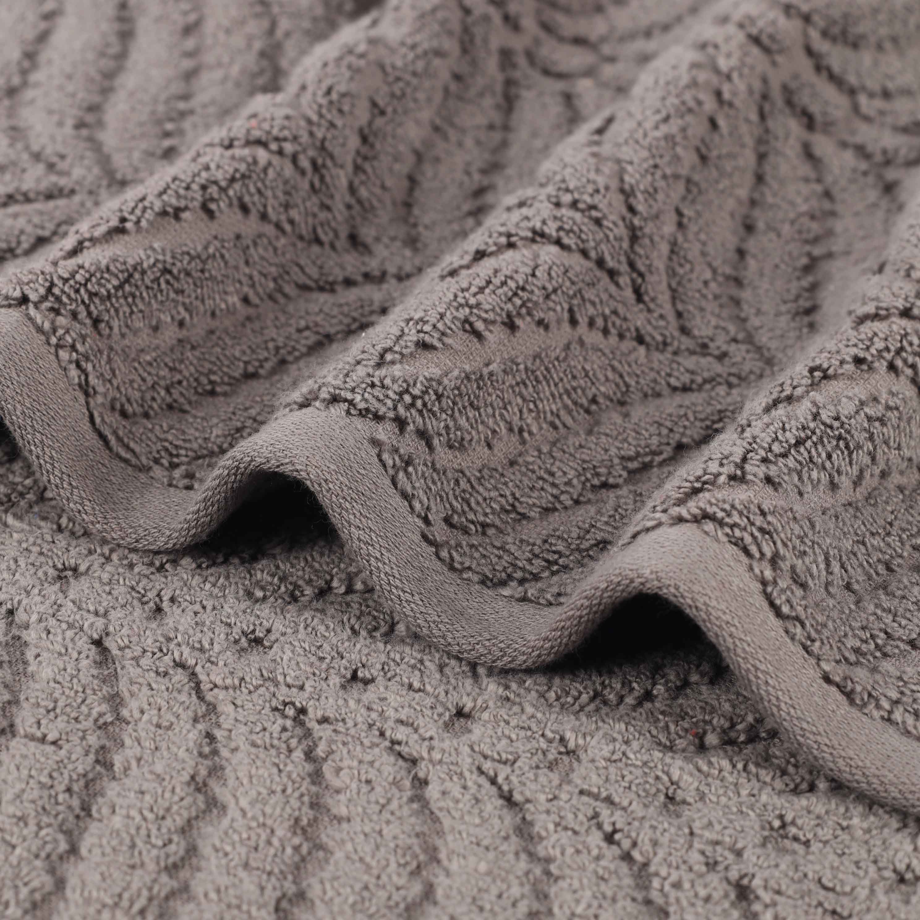 Zero Twist Cotton Solid & Jacquard Elegant Chevron Bath Towel Set of 4 - Omnigoodsstore