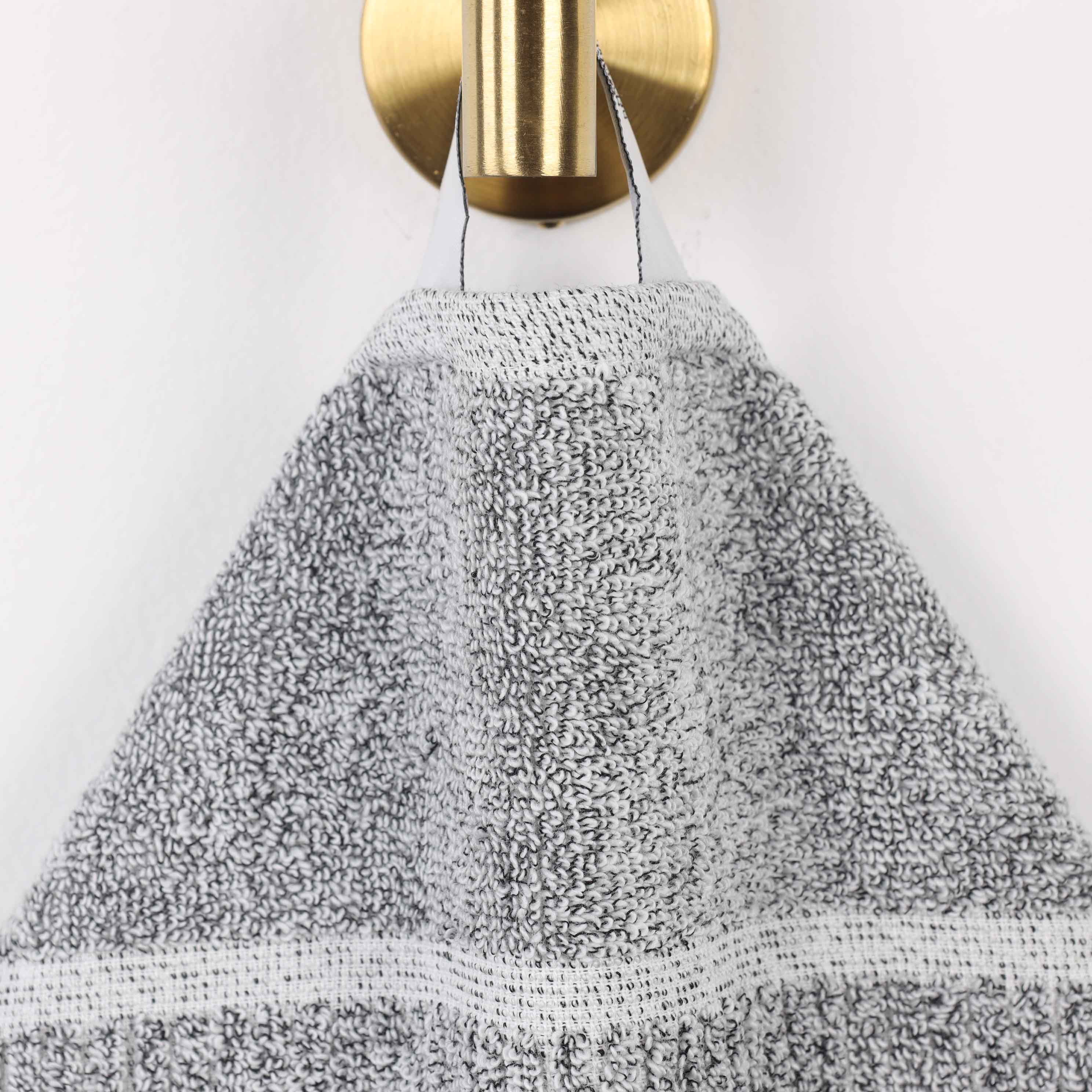 Naples Cotton Blend Checkered and Ribbed Hand Towels, Set of 6 - Omnigoodsstore