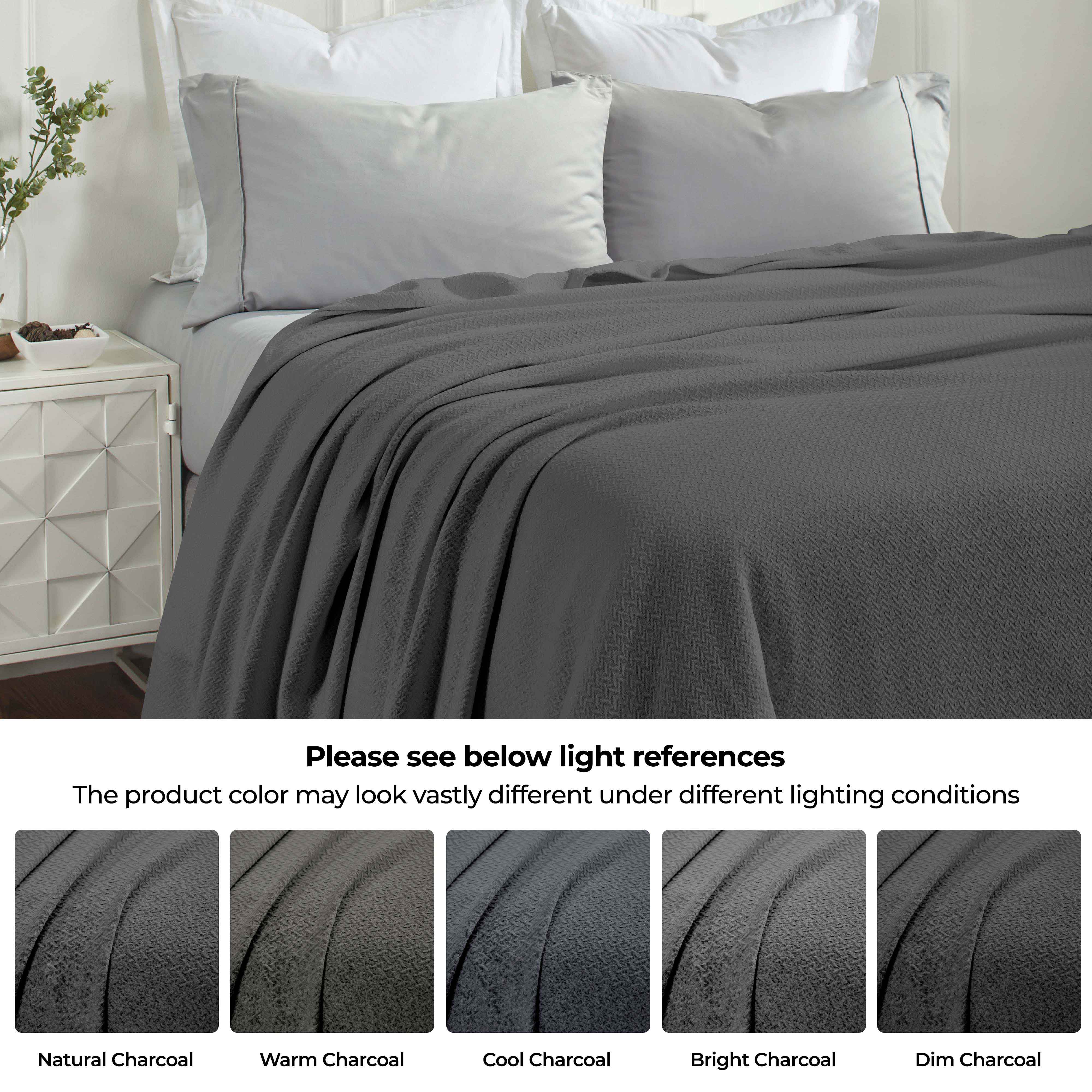 Nobel Cotton Textured Chevron Lightweight Woven Blanket - Omnigoodsstore