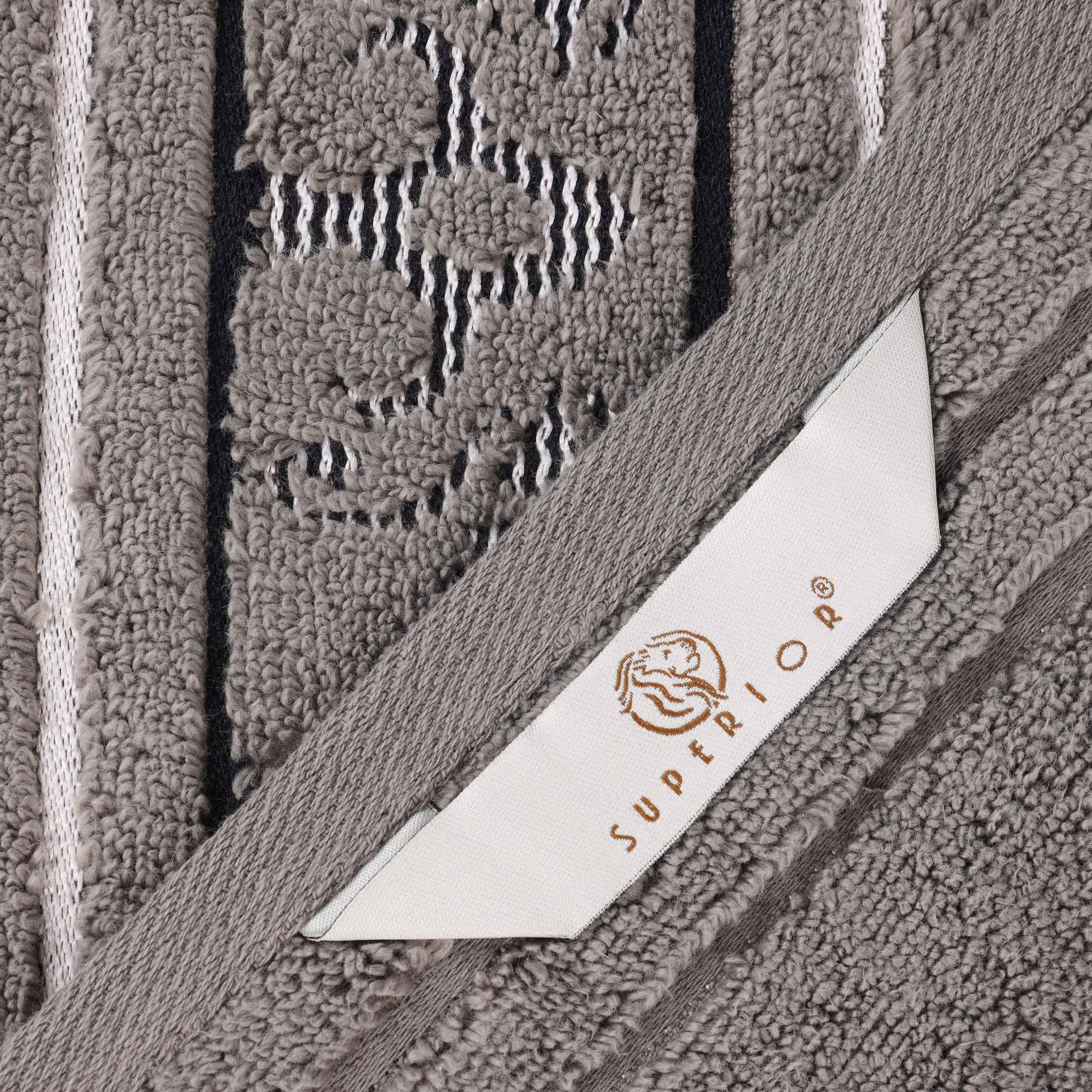 Sadie Zero Twist Cotton Solid and Jacquard Floral Hand Towel Set of 6 - Omnigoodsstore