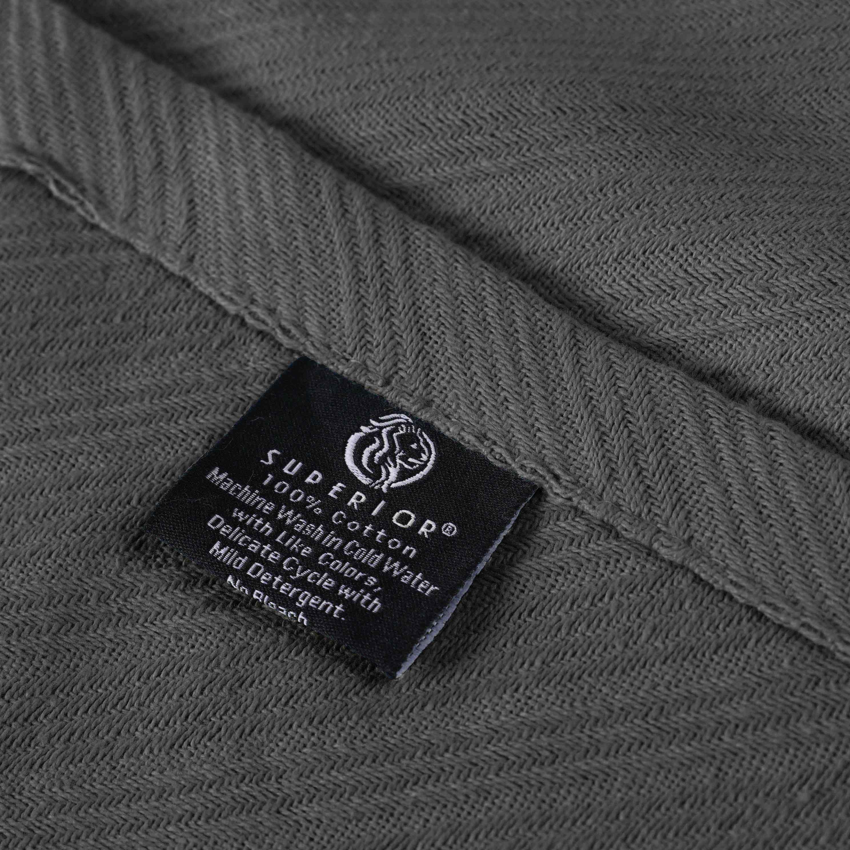 Milan Cotton Textured Striped Lightweight Woven Blanket - Omnigoodsstore