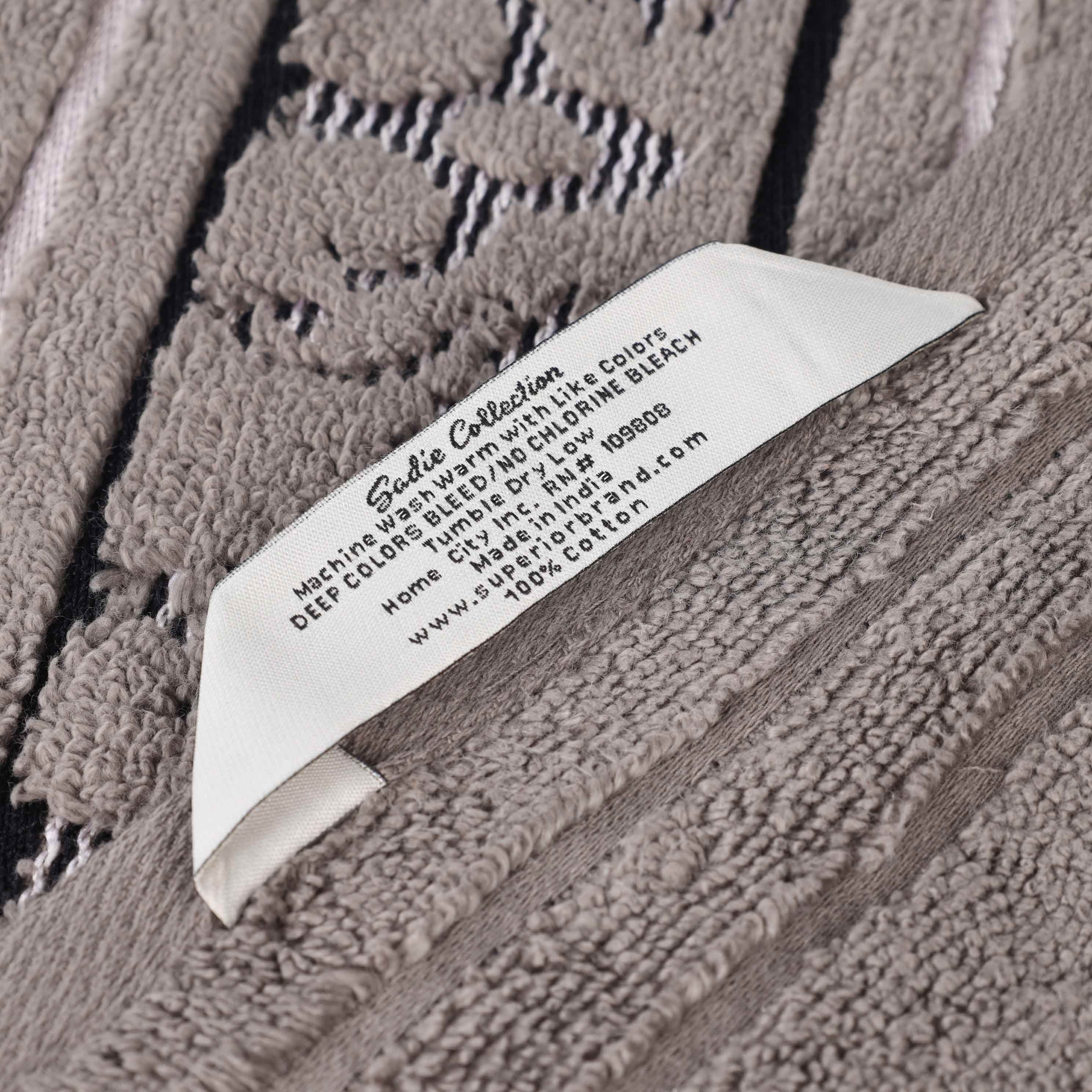 Sadie Zero Twist Cotton Solid and Jacquard Floral Hand Towel Set of 6 - Omnigoodsstore