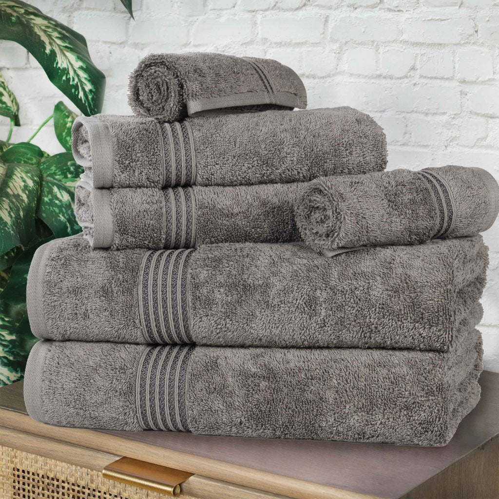 Egyptian Cotton Highly Absorbent Solid 6-Piece Ultra Soft Towel Set - Omnigoodsstore