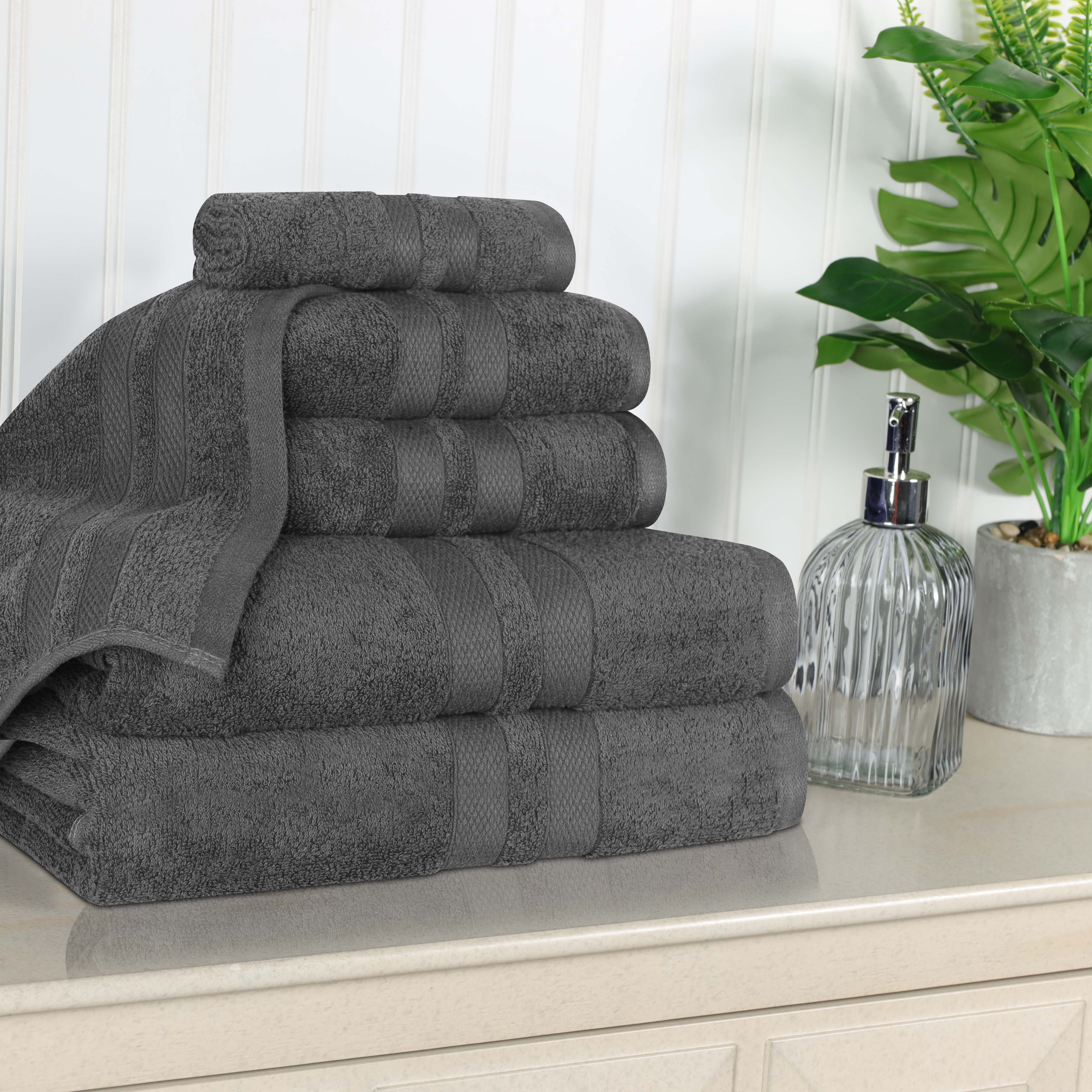 Cotton Ultra Soft 6 Piece Solid Towel Set - Omnigoodsstore