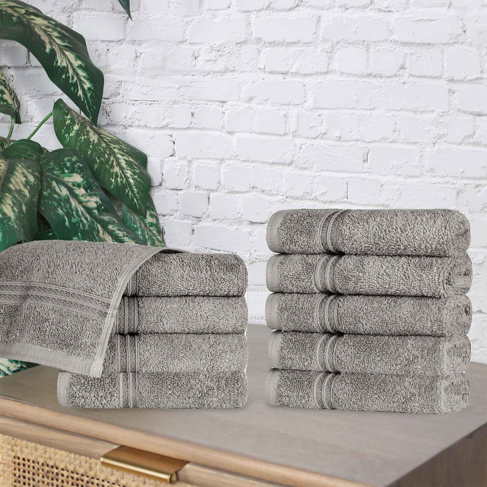 Egyptian Cotton Solid Face Towel Set of 10 - Omnigoodsstore