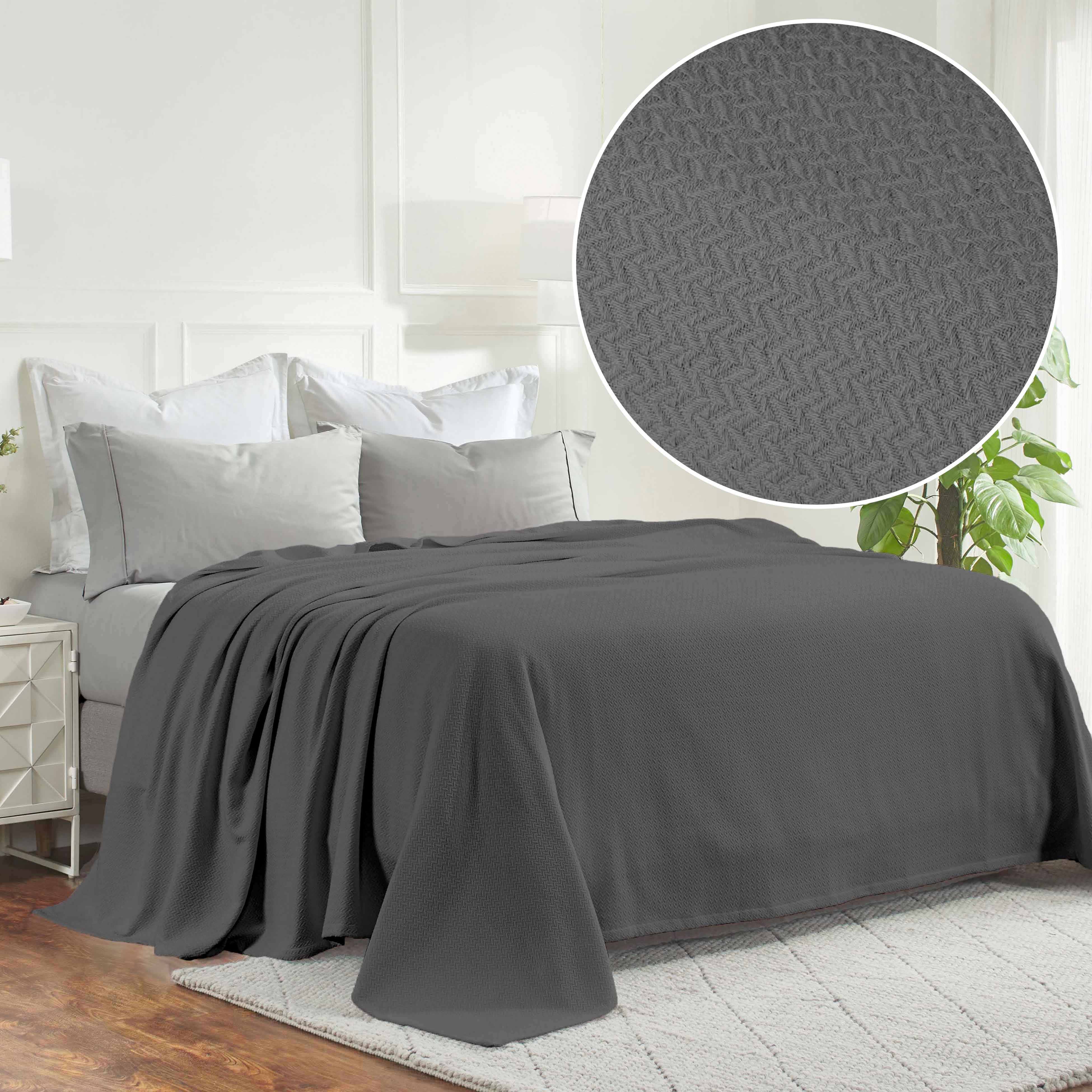 Nobel Cotton Textured Chevron Lightweight Woven Blanket - Omnigoodsstore