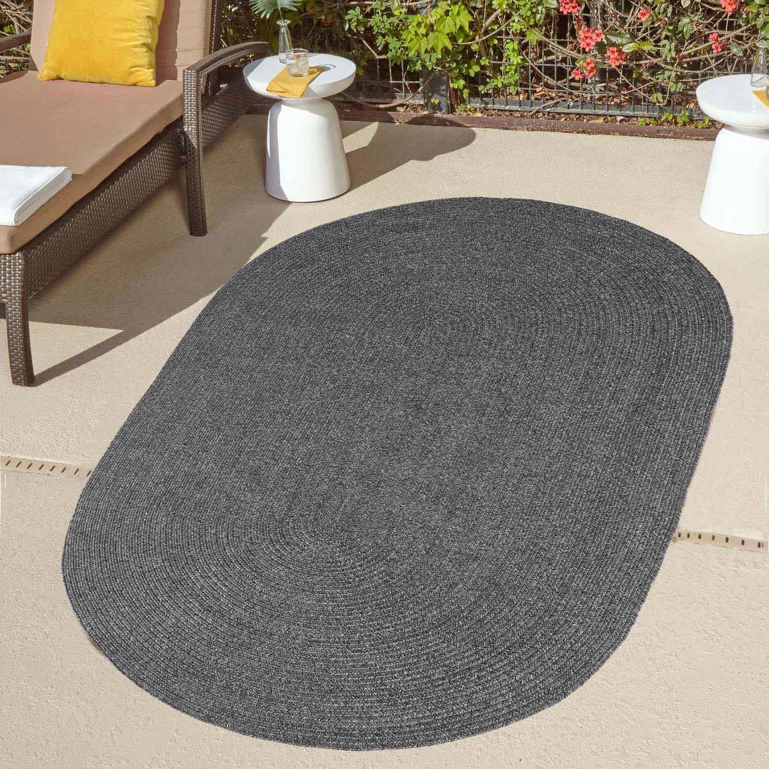 Classic Braided Area Rug Indoor Outdoor Rugs Oval - Omnigoodsstore
