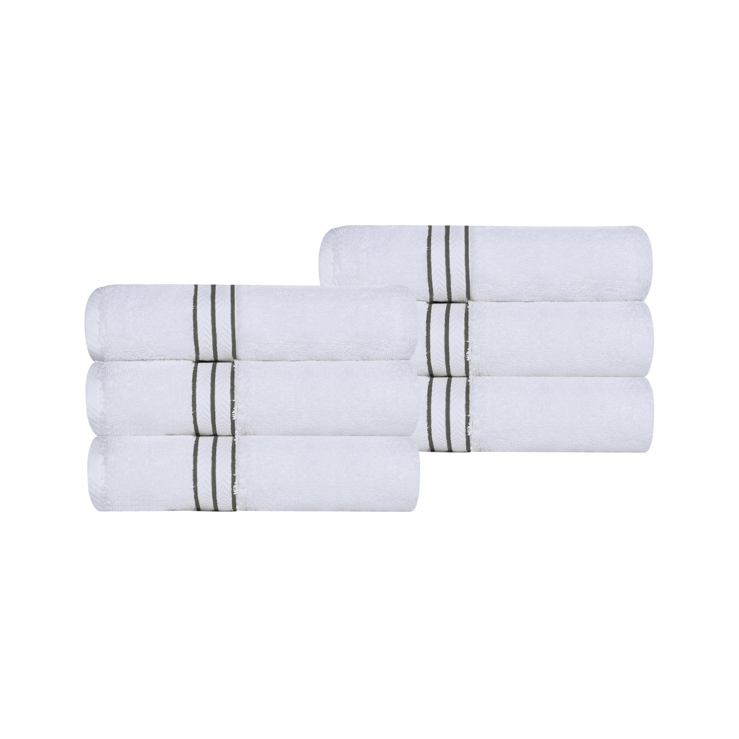 Turkish Cotton Ultra-Plush Solid 6 Piece Highly Absorbent Hand Towel Set - Omnigoodsstore