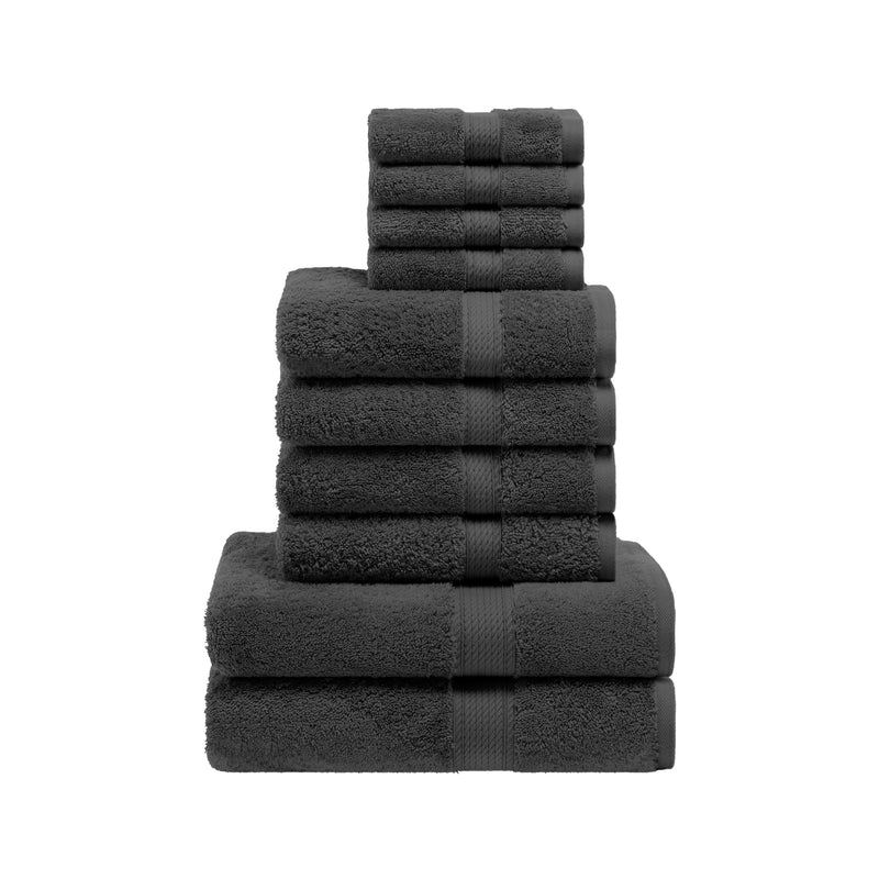 Egyptian Cotton Pile Plush Heavyweight Luxury Soft 10-Piece Towel Set - Omnigoodsstore