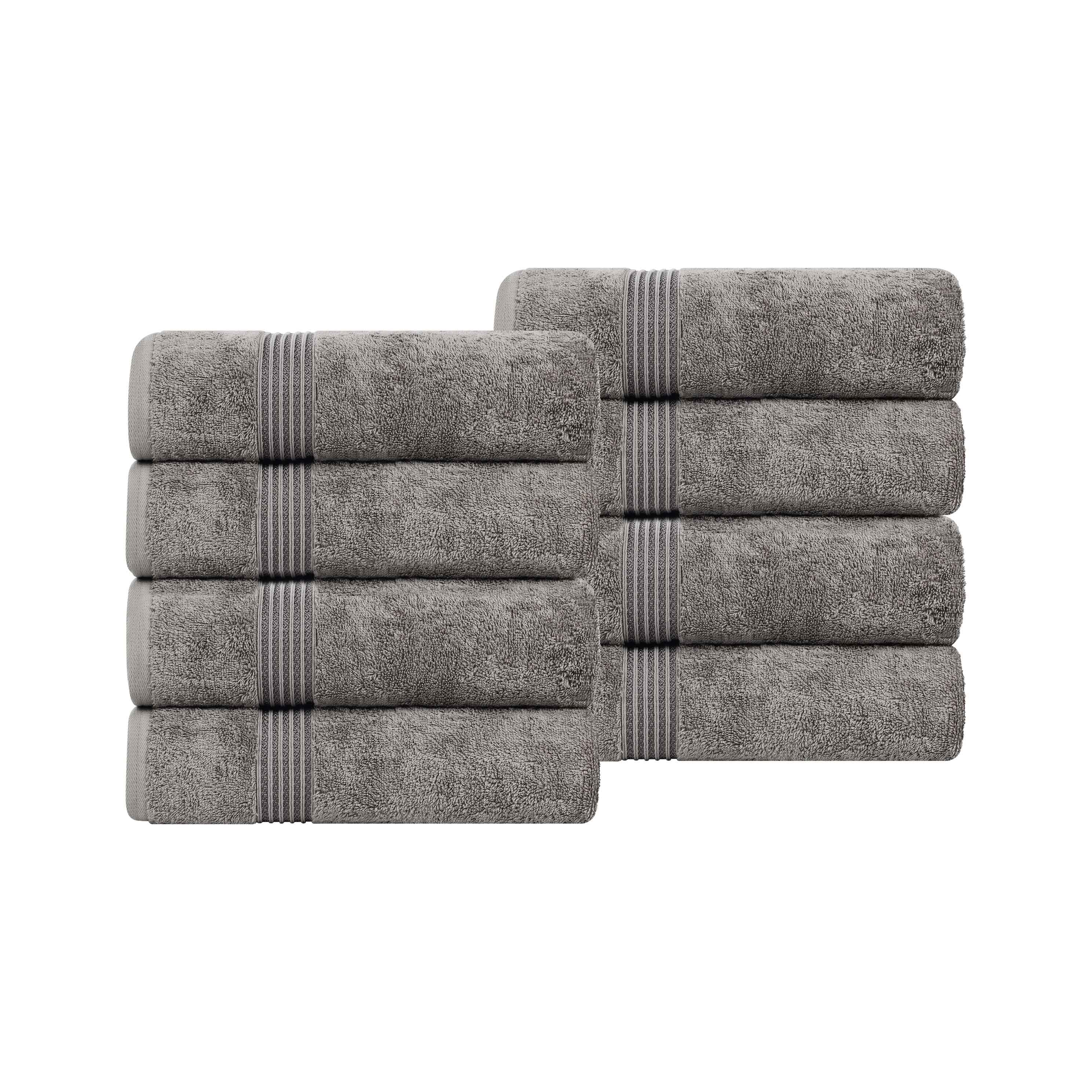 Egyptian Cotton Highly Absorbent Solid Ultra Soft Hand Towel Set of 8 - Omnigoodsstore
