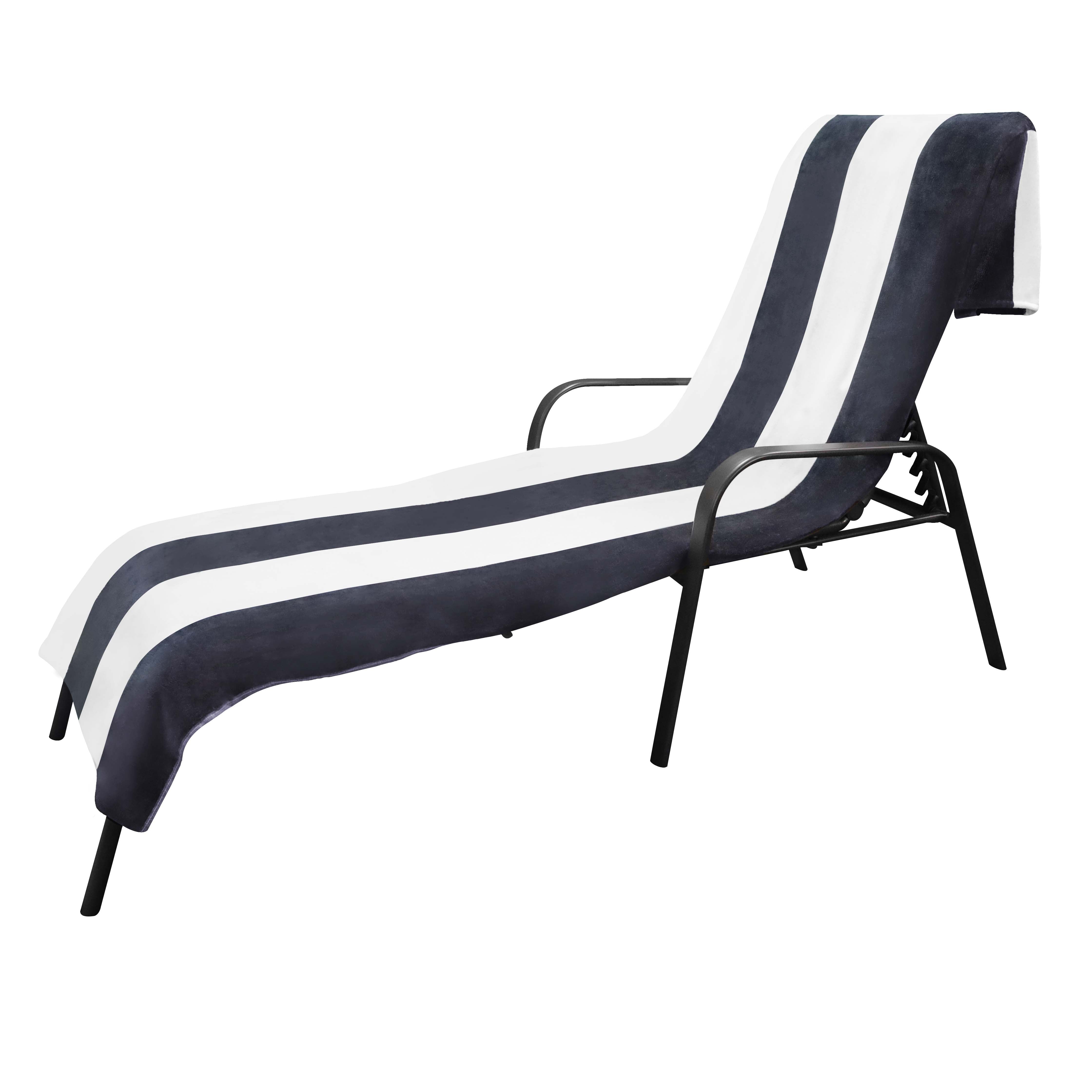 Cotton Standard Size Cabana Stripe Chaise Lounge Chair Cover - Omnigoodsstore