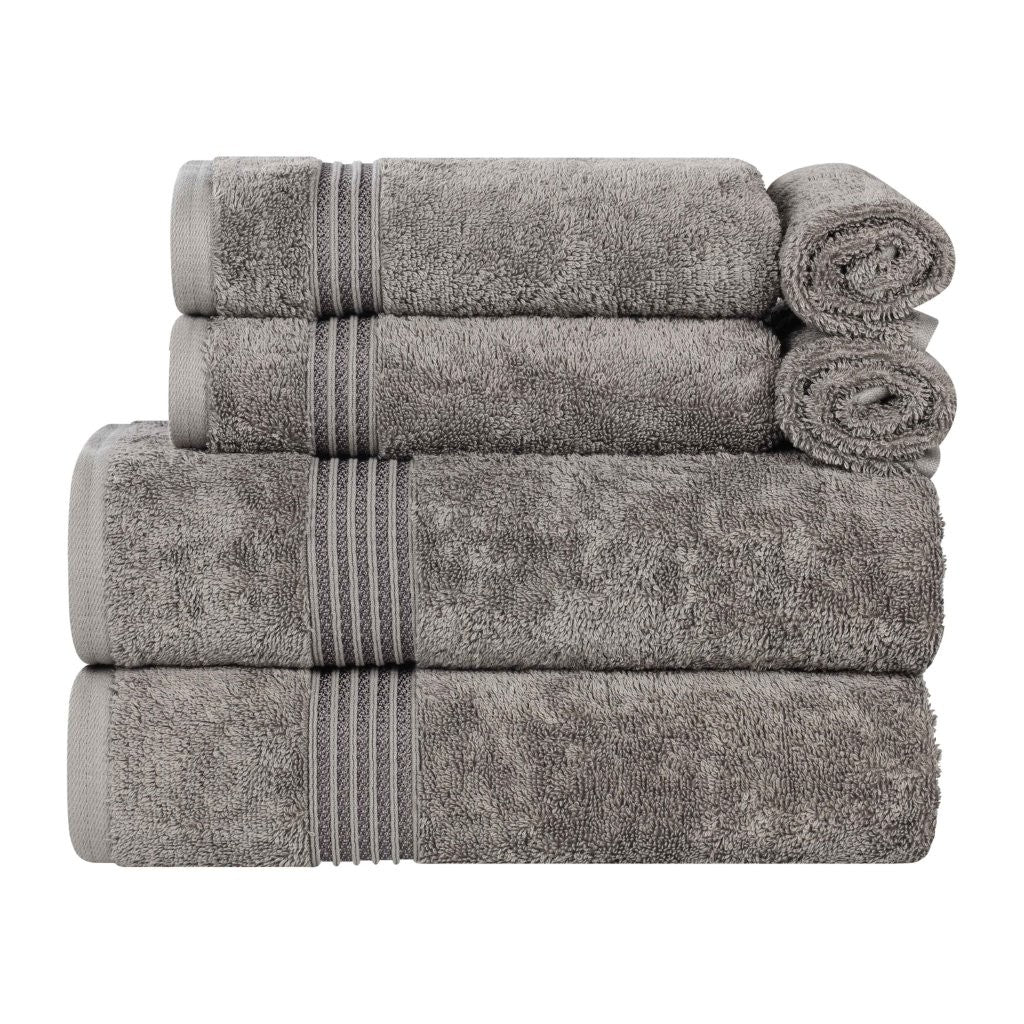 Egyptian Cotton Highly Absorbent Solid 6-Piece Ultra Soft Towel Set - Omnigoodsstore