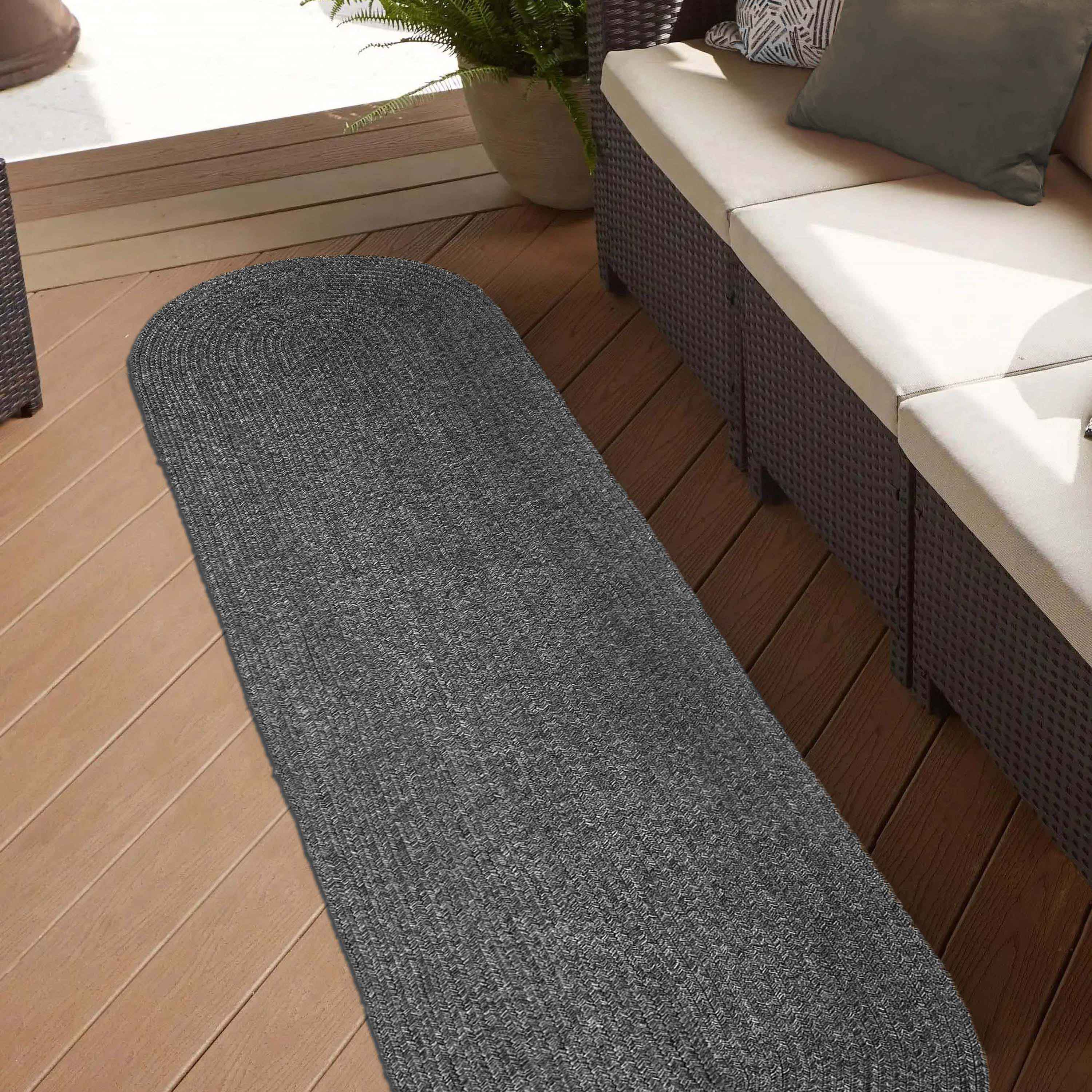 Classic Braided Area Rug Indoor Outdoor Rugs Oval - Omnigoodsstore