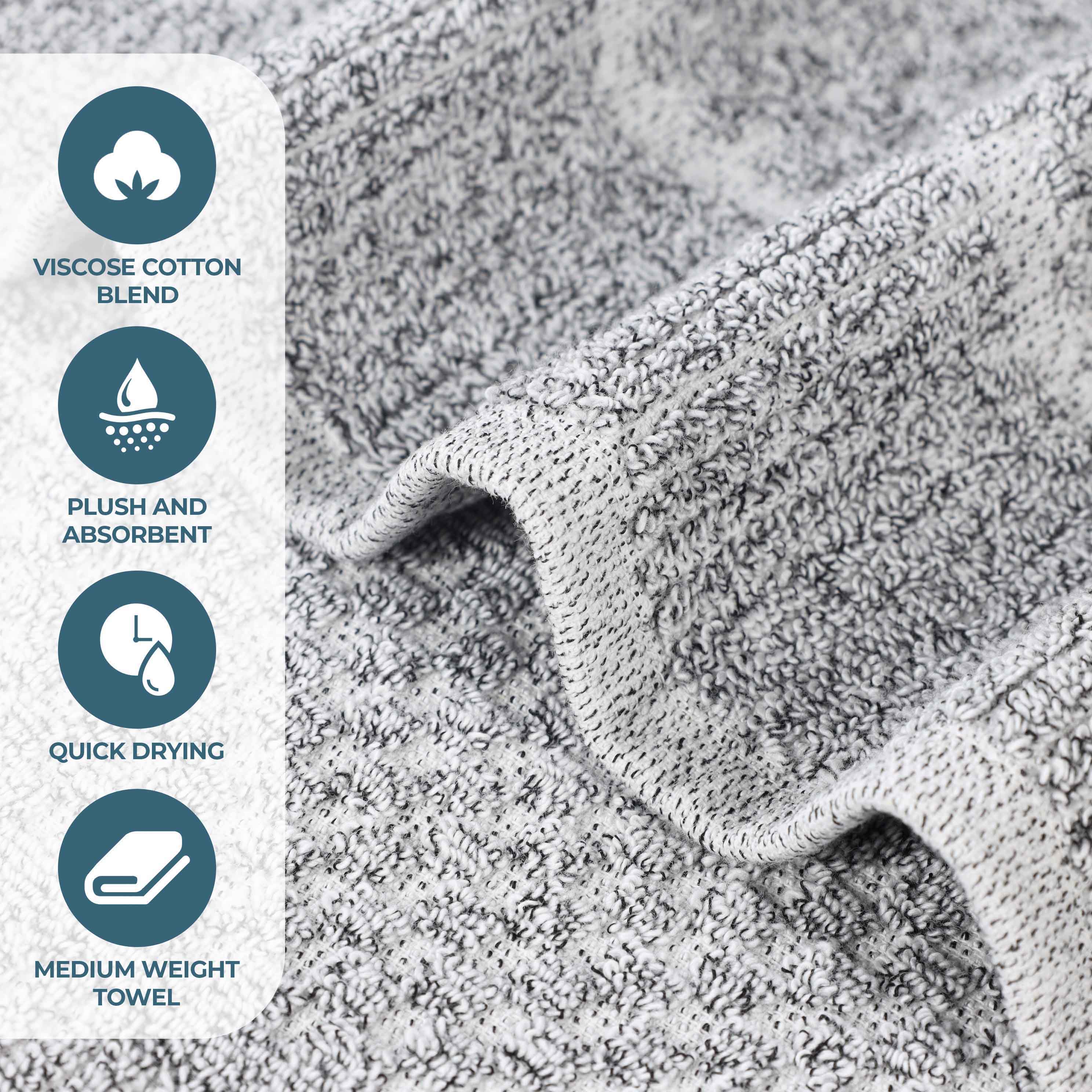 Naples Cotton Blend Checkered and Ribbed Hand Towels, Set of 6 - Omnigoodsstore