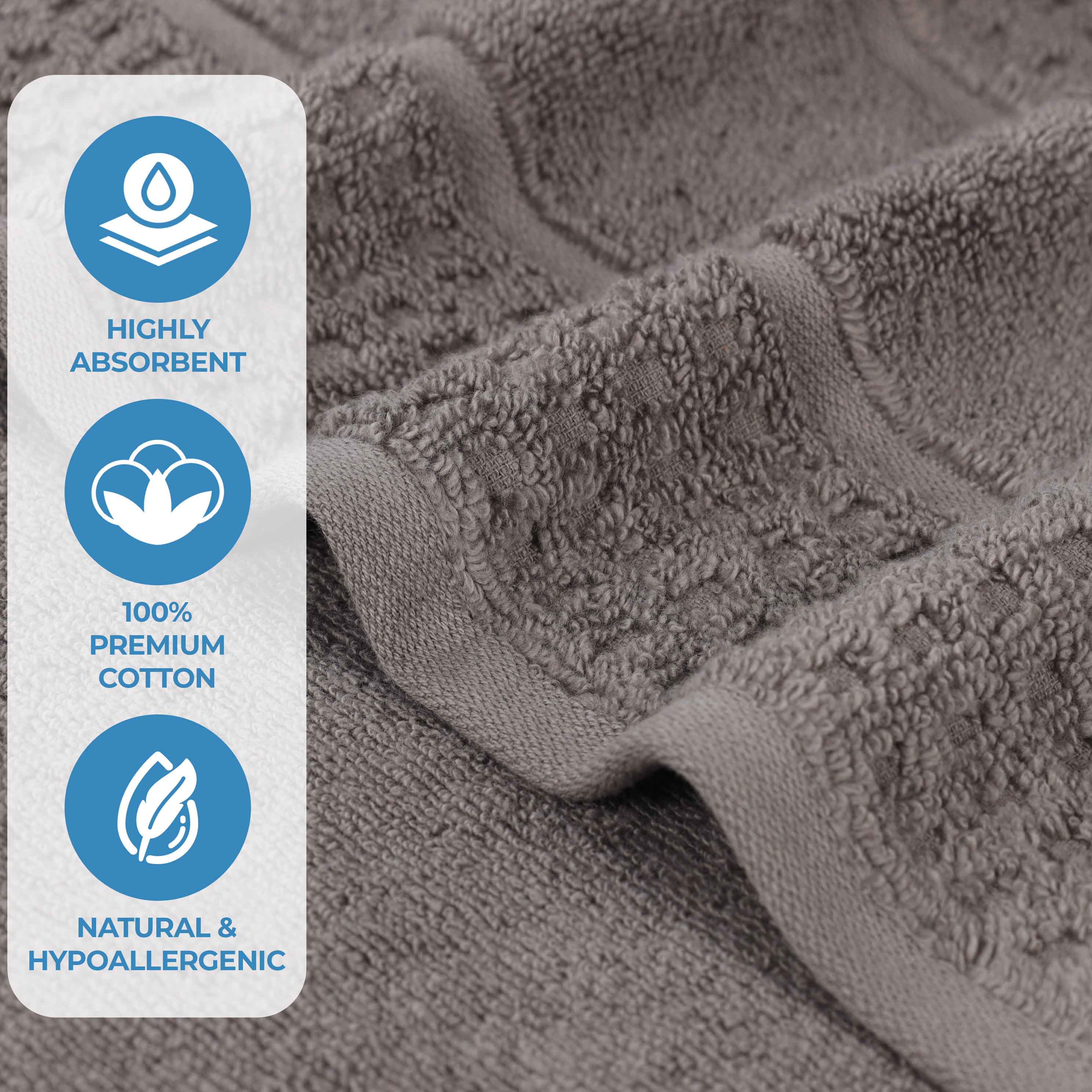 Zero Twist Cotton Waffle Honeycomb Soft Absorbent Hand Towel Set of 6 - Omnigoodsstore