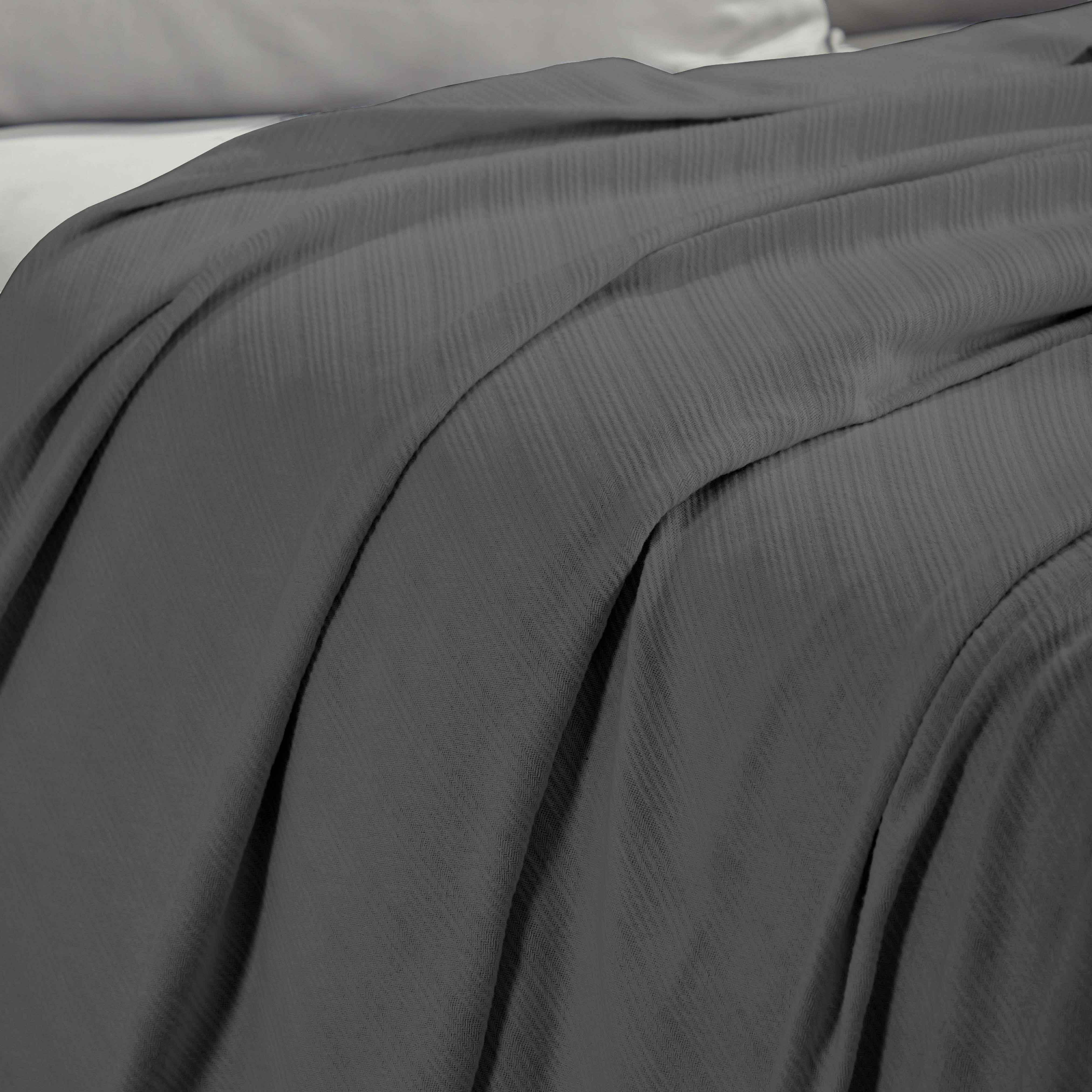 Milan Cotton Textured Striped Lightweight Woven Blanket - Omnigoodsstore