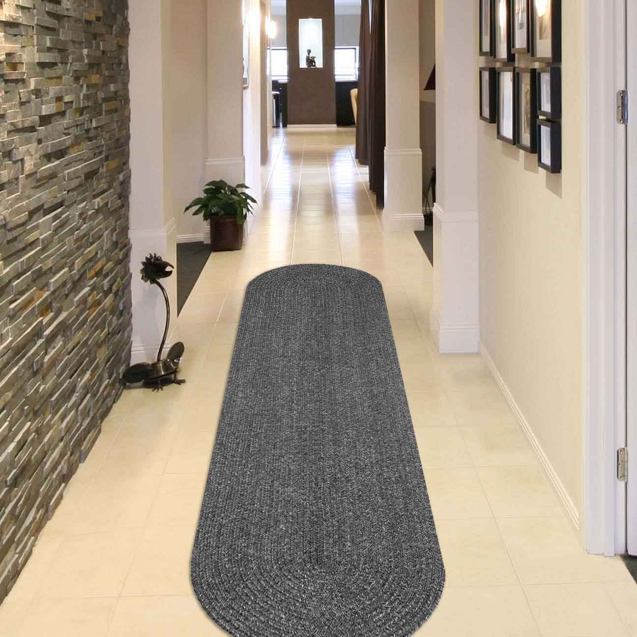 Classic Braided Area Rug Indoor Outdoor Rugs Oval - Omnigoodsstore