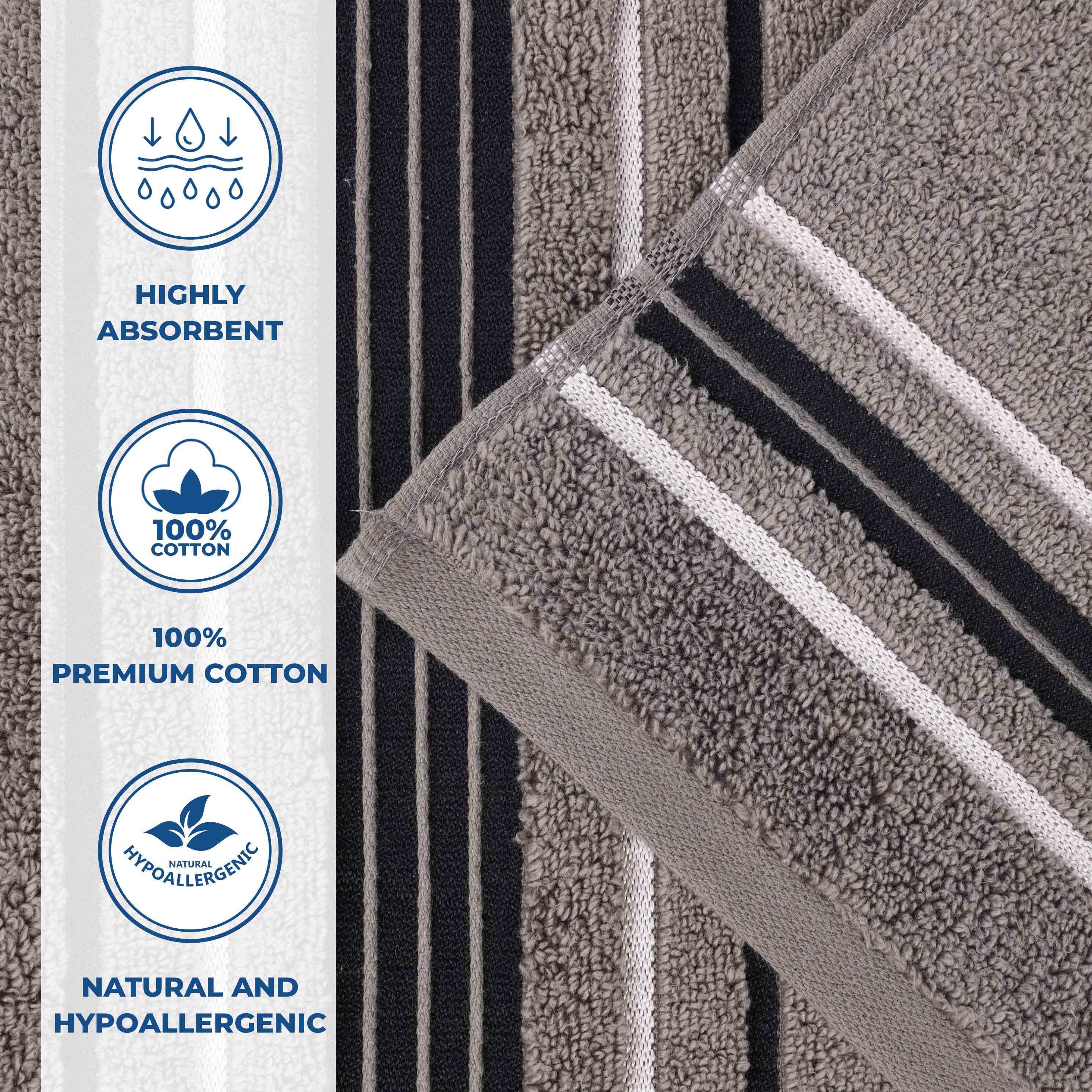 Sadie Zero Twist Cotton Solid and Jacquard Floral Hand Towel Set of 6 - Omnigoodsstore