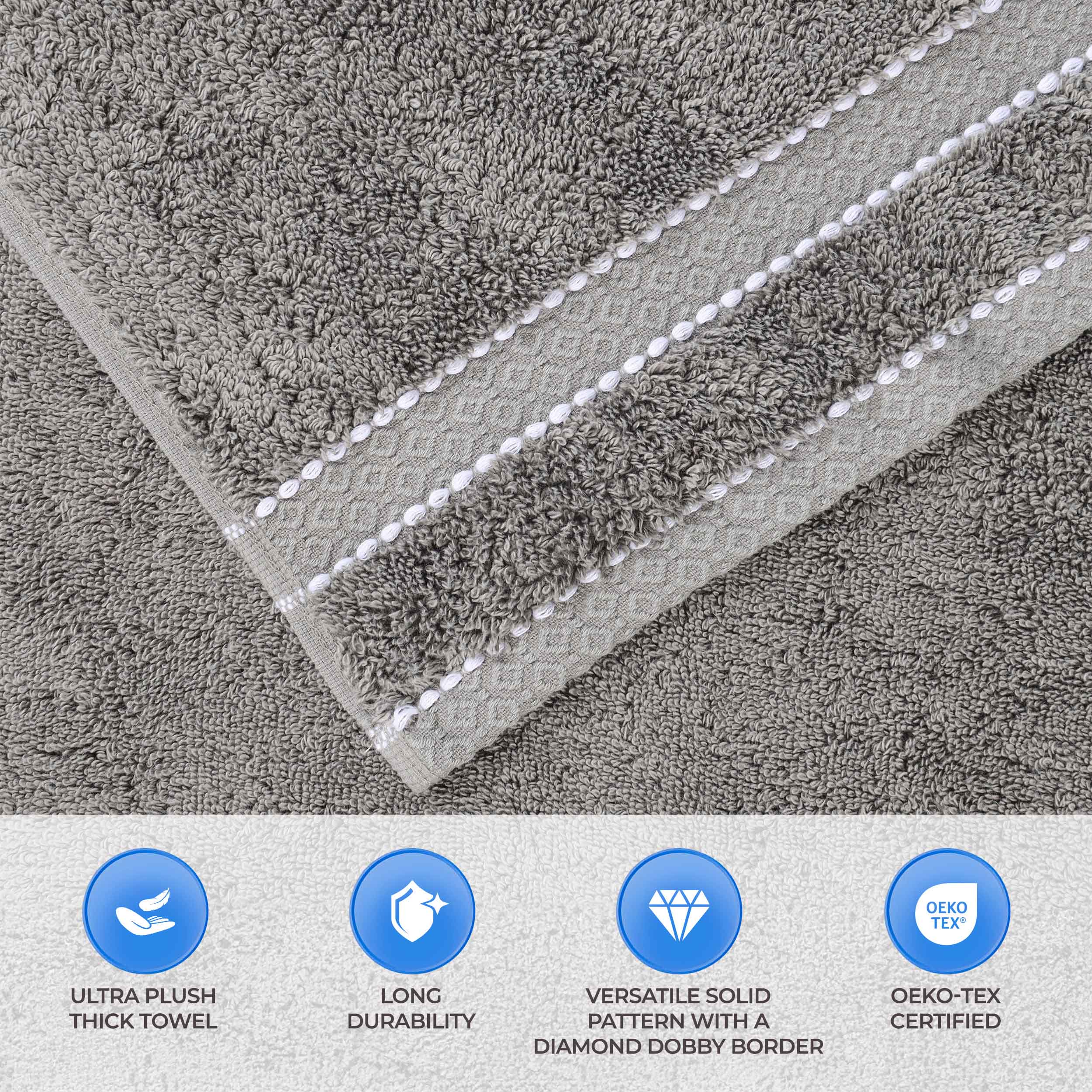 Niles Egypt Produced Giza Cotton Dobby Absorbent Bath Sheet Set of 2 - Omnigoodsstore