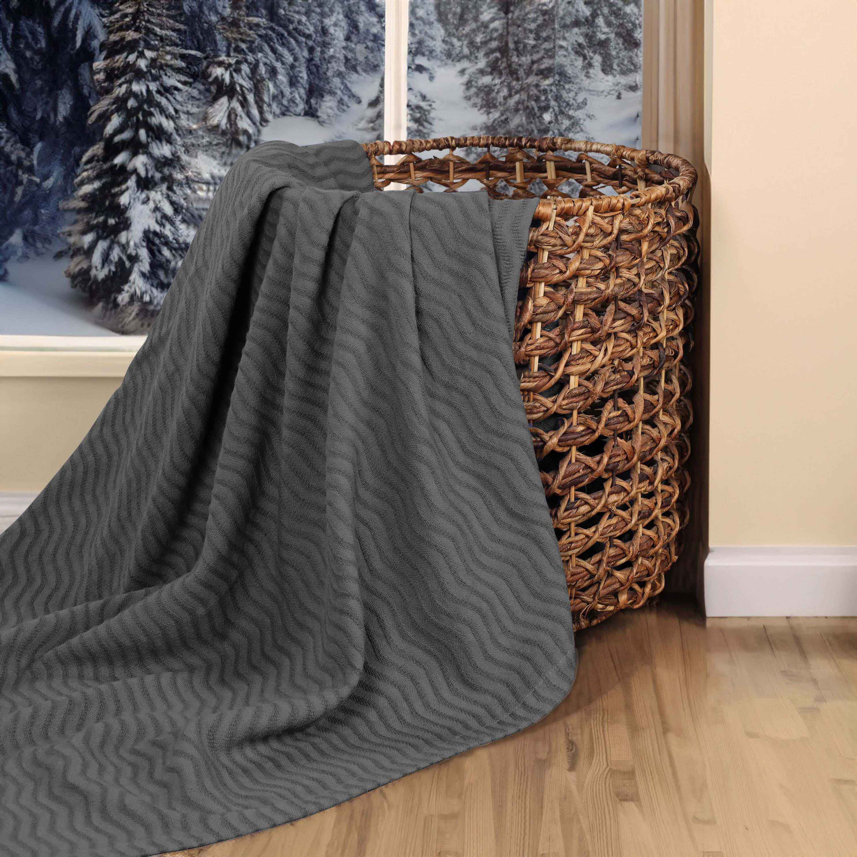 Jena Cotton Textured Chevron Lightweight Woven Blanket - Omnigoodsstore
