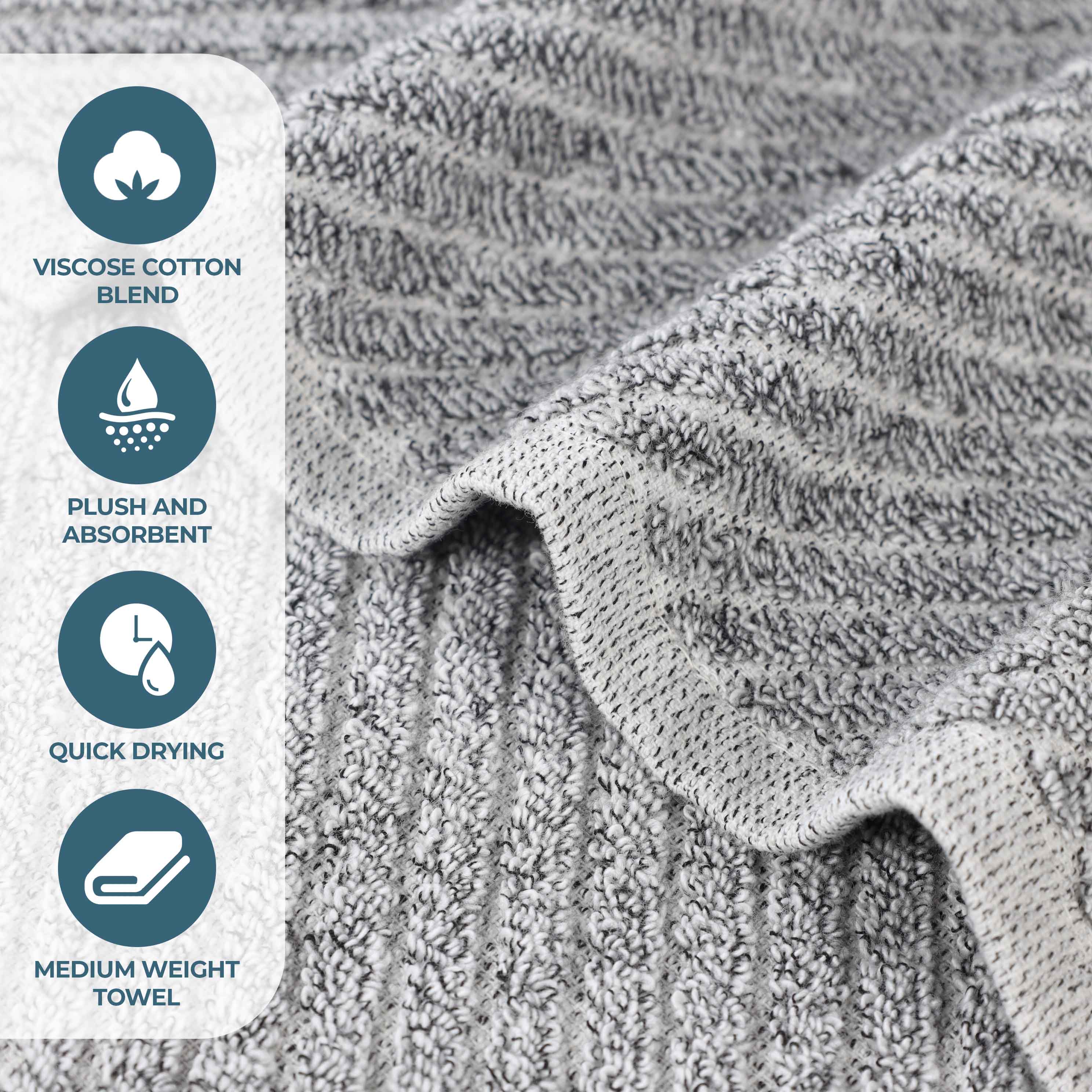 Amelia Cotton Blend Diagonal Stripes Hand Towels, Set of 6 - Omnigoodsstore