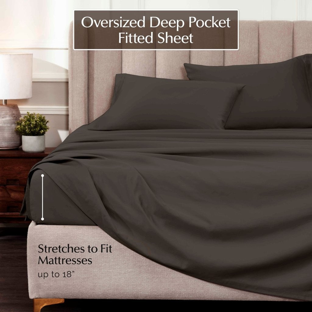 1000 Thread Count Egyptian Cotton Bed Sheet Set Olympic Queen - Omnigoodsstore
