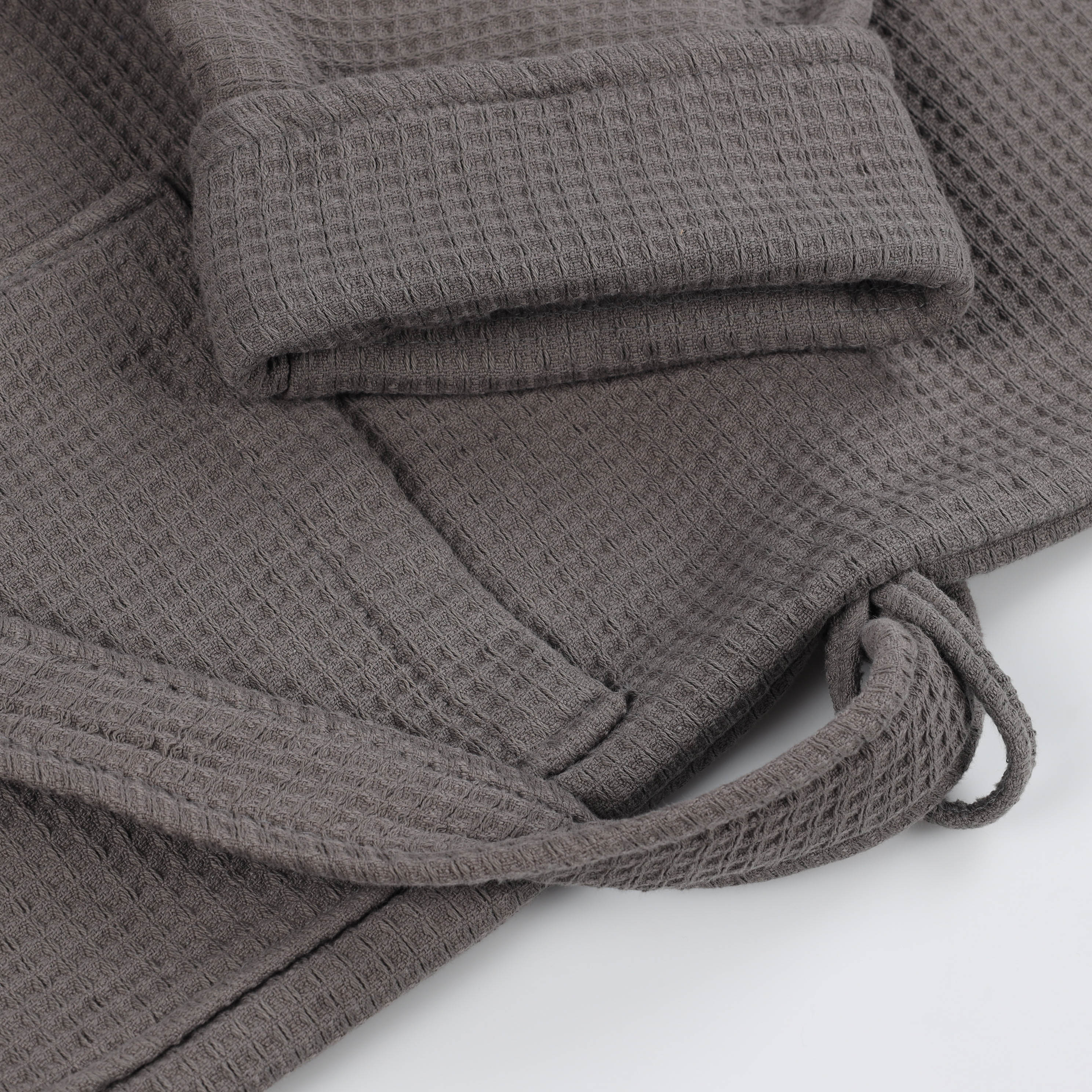 Waffle Weave Cotton Soft Lightweight Oversized Unisex Adult Bath Robe - Omnigoodsstore