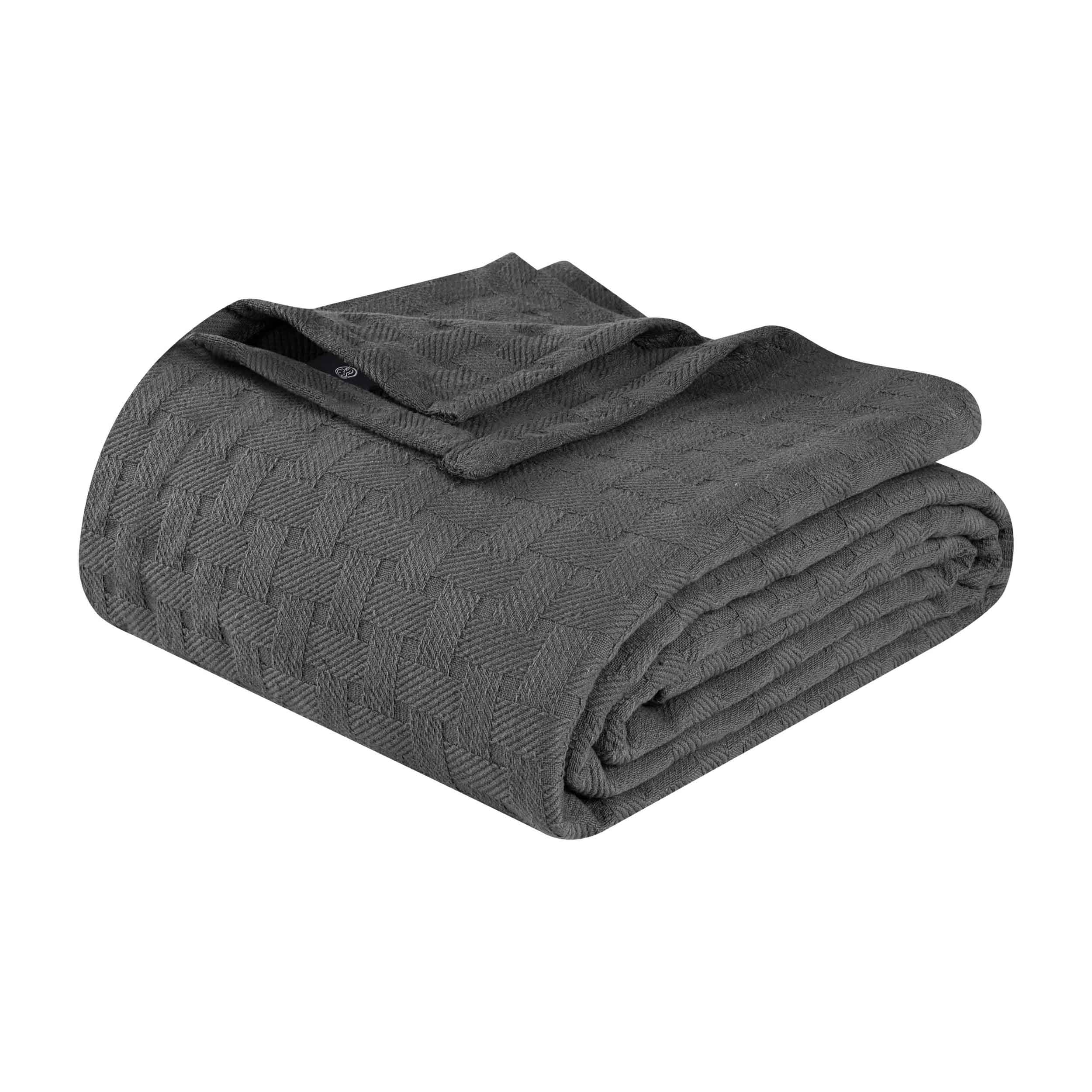 Basketweave All Season Cotton Bed Blanket & Sofa Throw - Omnigoodsstore