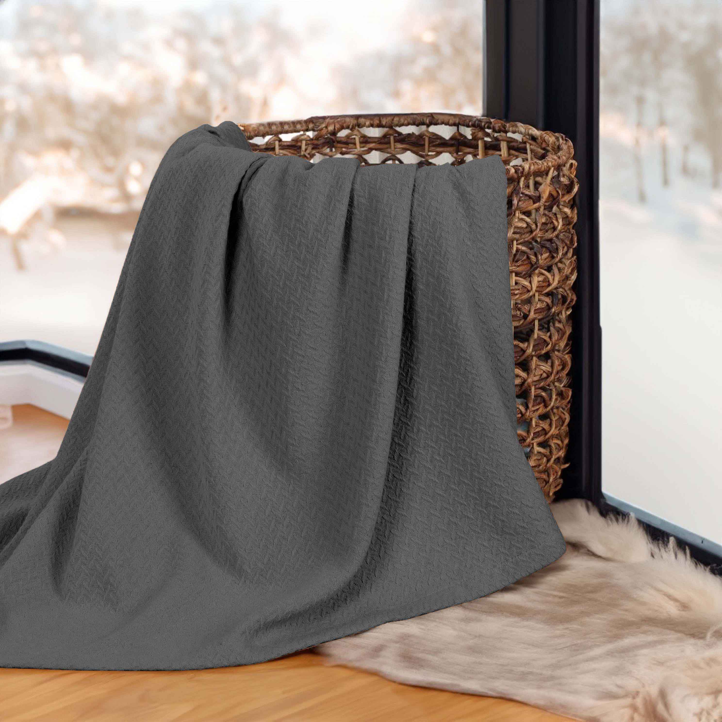 Nobel Cotton Textured Chevron Lightweight Woven Blanket - Omnigoodsstore