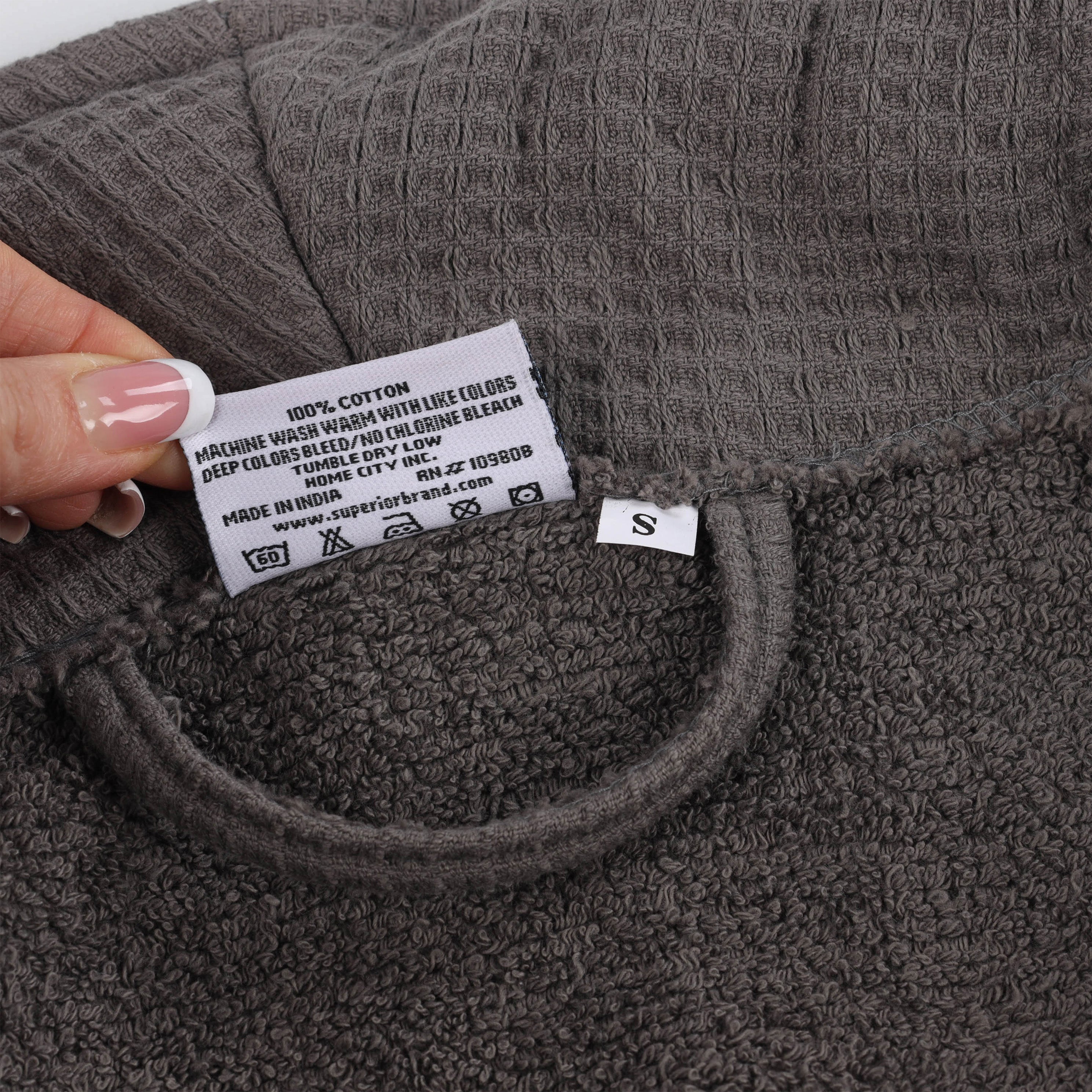 Waffle Weave Cotton Soft Lightweight Oversized Unisex Adult Bath Robe - Omnigoodsstore