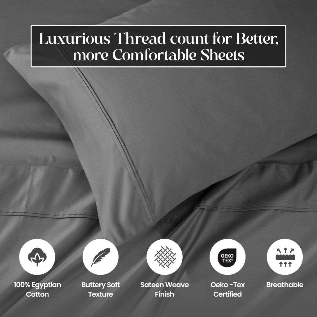 1200 Thread Count Egyptian Cotton Deep Pocket Sheet Set - Omnigoodsstore