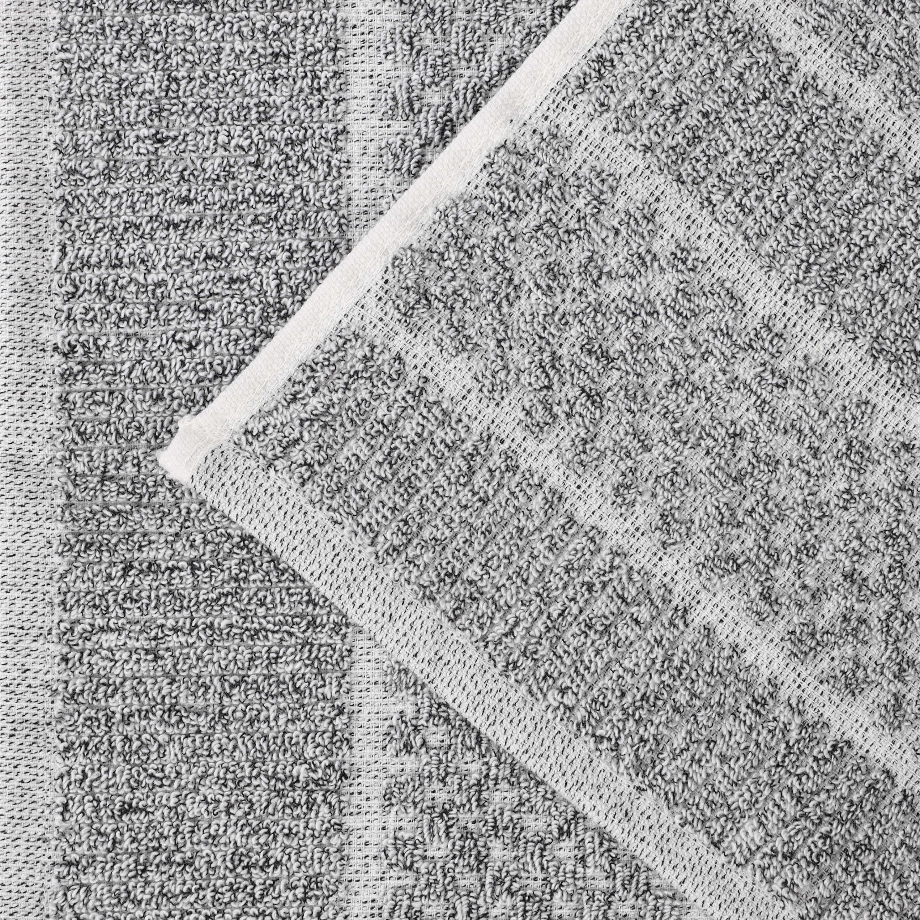 Naples Cotton Blend Checkered and Ribbed Face Towels, Set of 12 - Omnigoodsstore