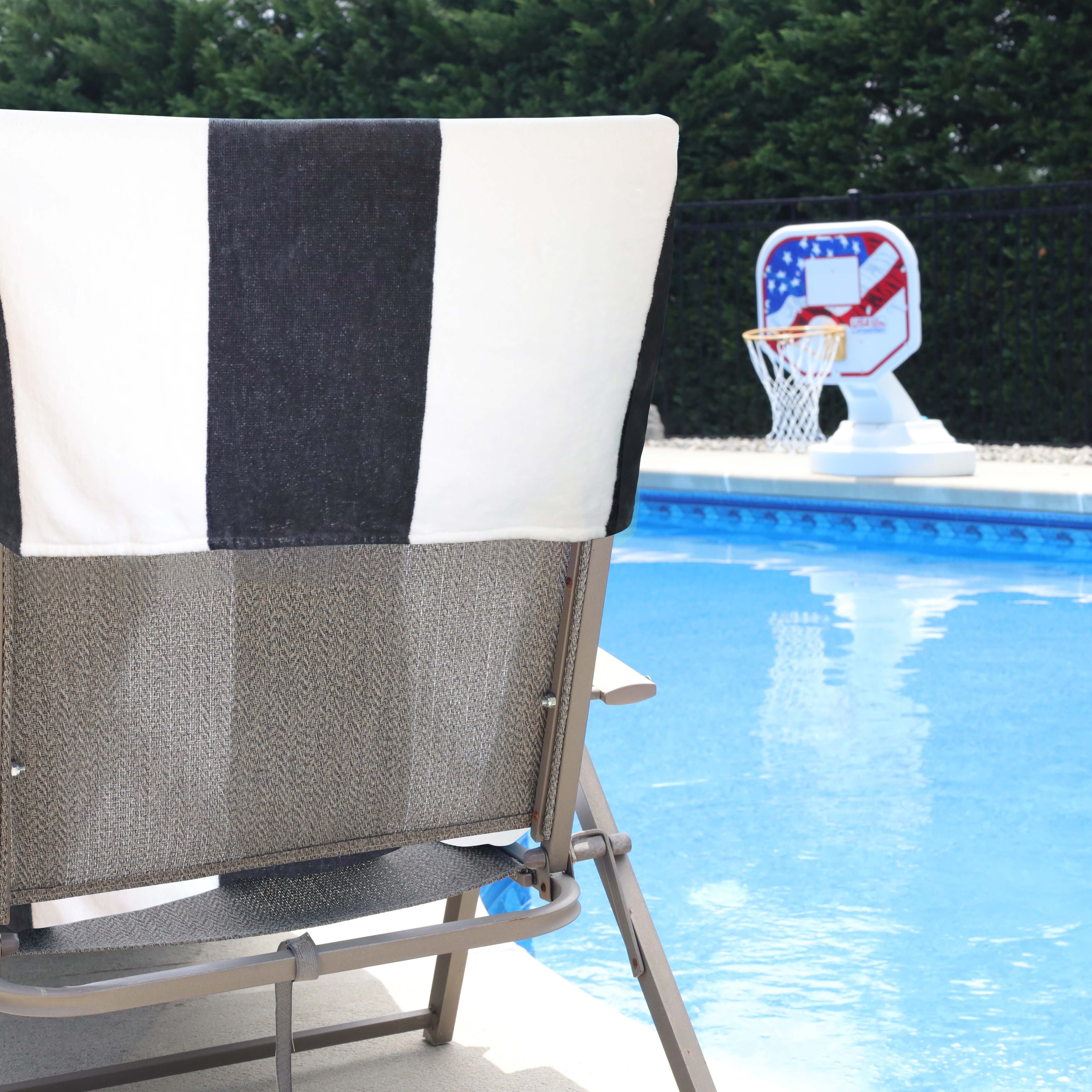 Cotton Standard Size Cabana Stripe Chaise Lounge Chair Cover - Omnigoodsstore