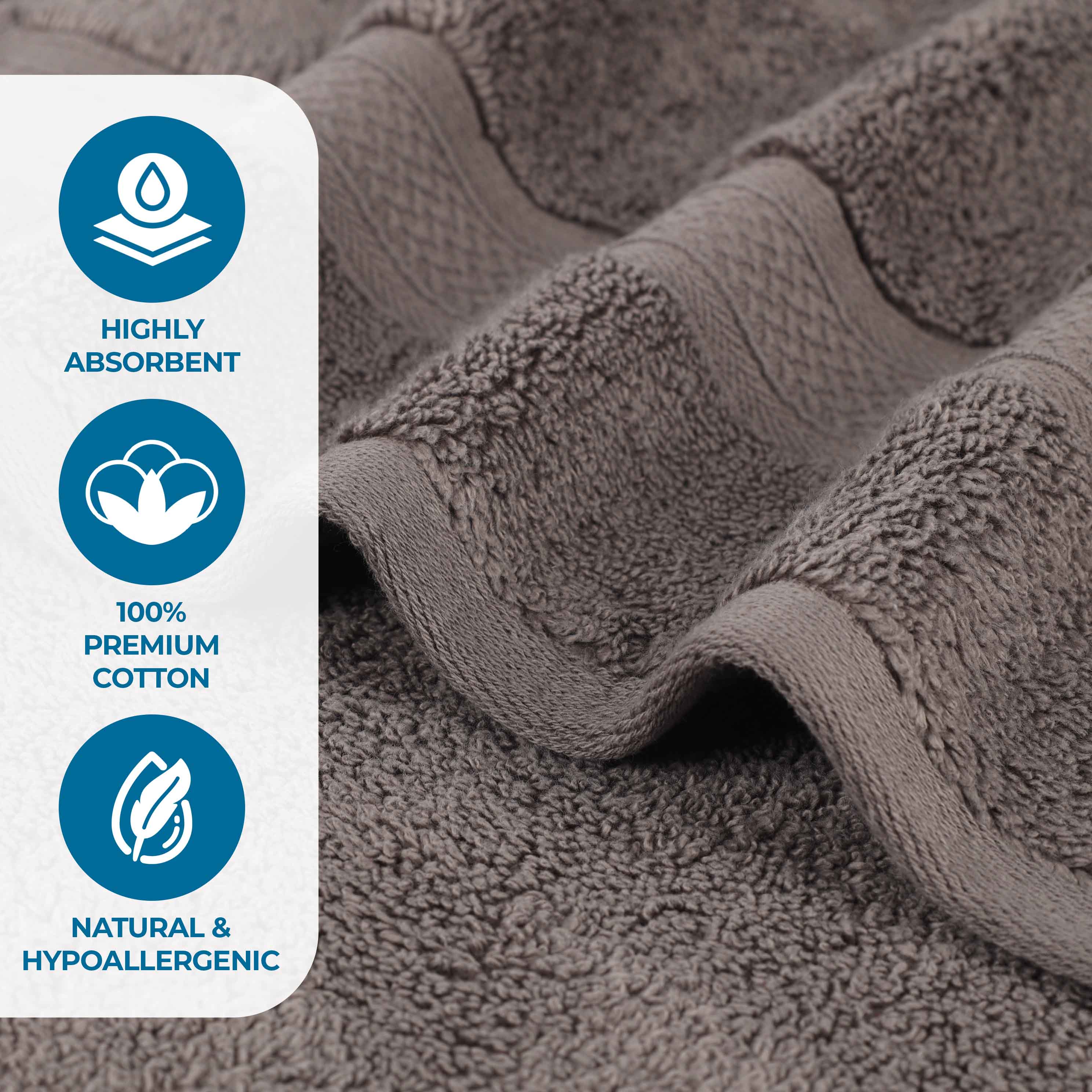 Zero Twist Cotton Solid & Jacquard Elegant Chevron Bath Towel Set of 4 - Omnigoodsstore