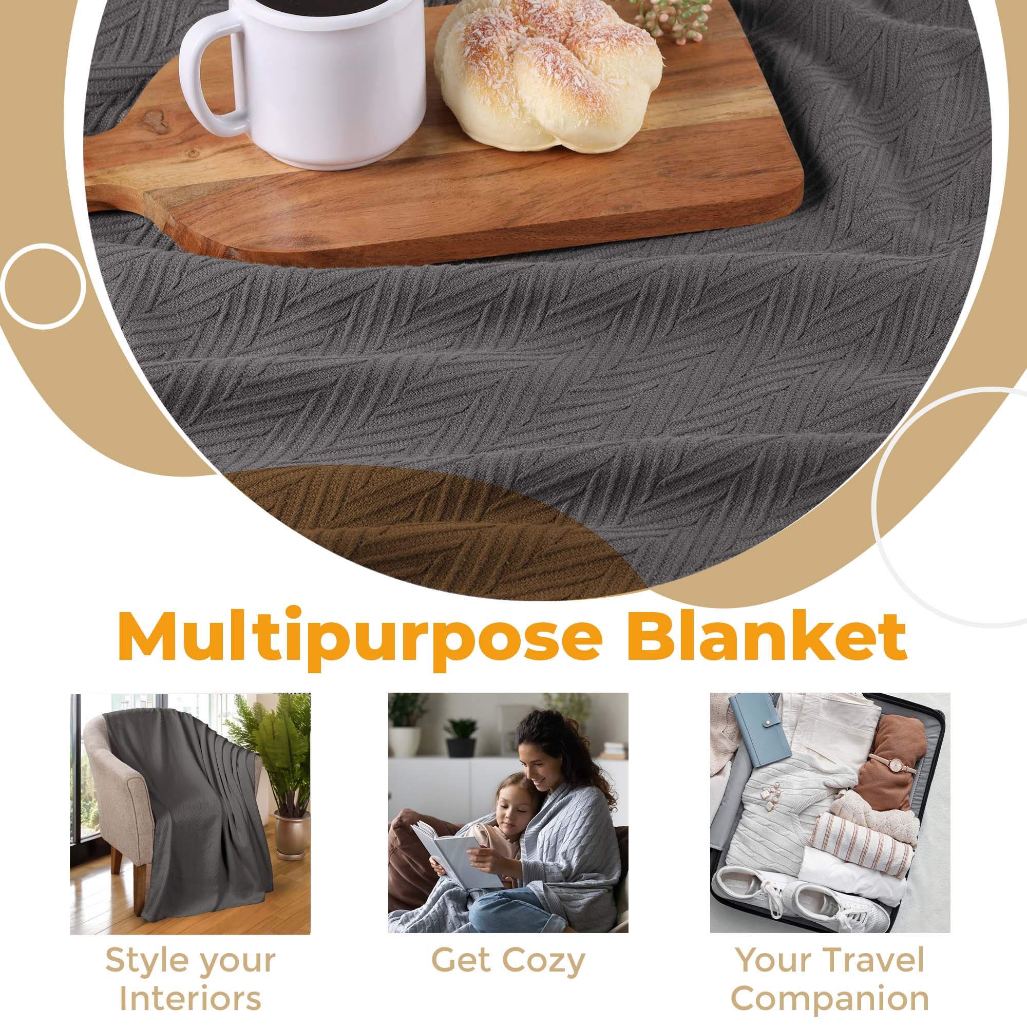 All-Season Chevron Cotton Bed Blanket & Sofa Throw - Omnigoodsstore