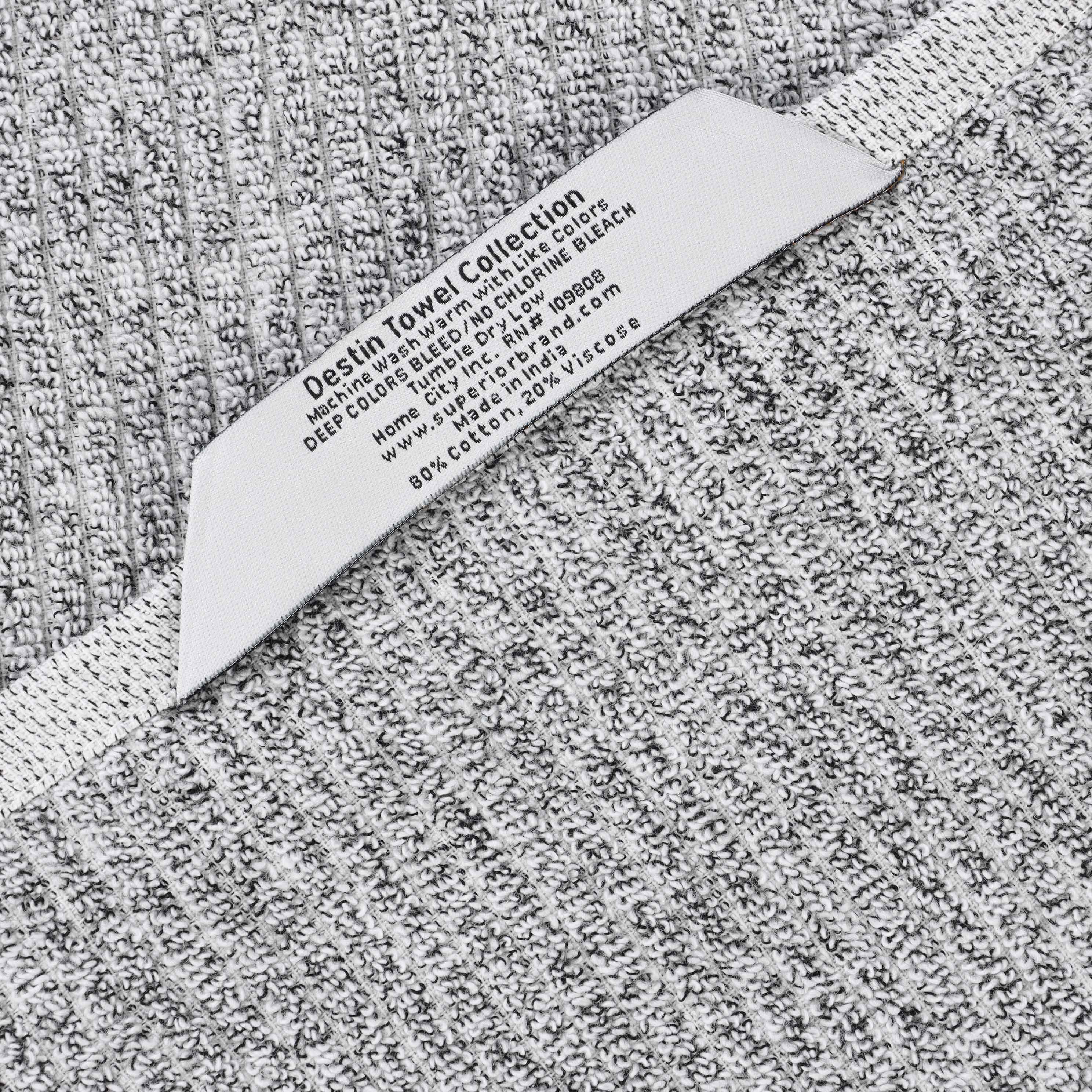 Destin Cotton Blend Solid Ribbed Face Towels Washcloths, Set of 12 - Omnigoodsstore