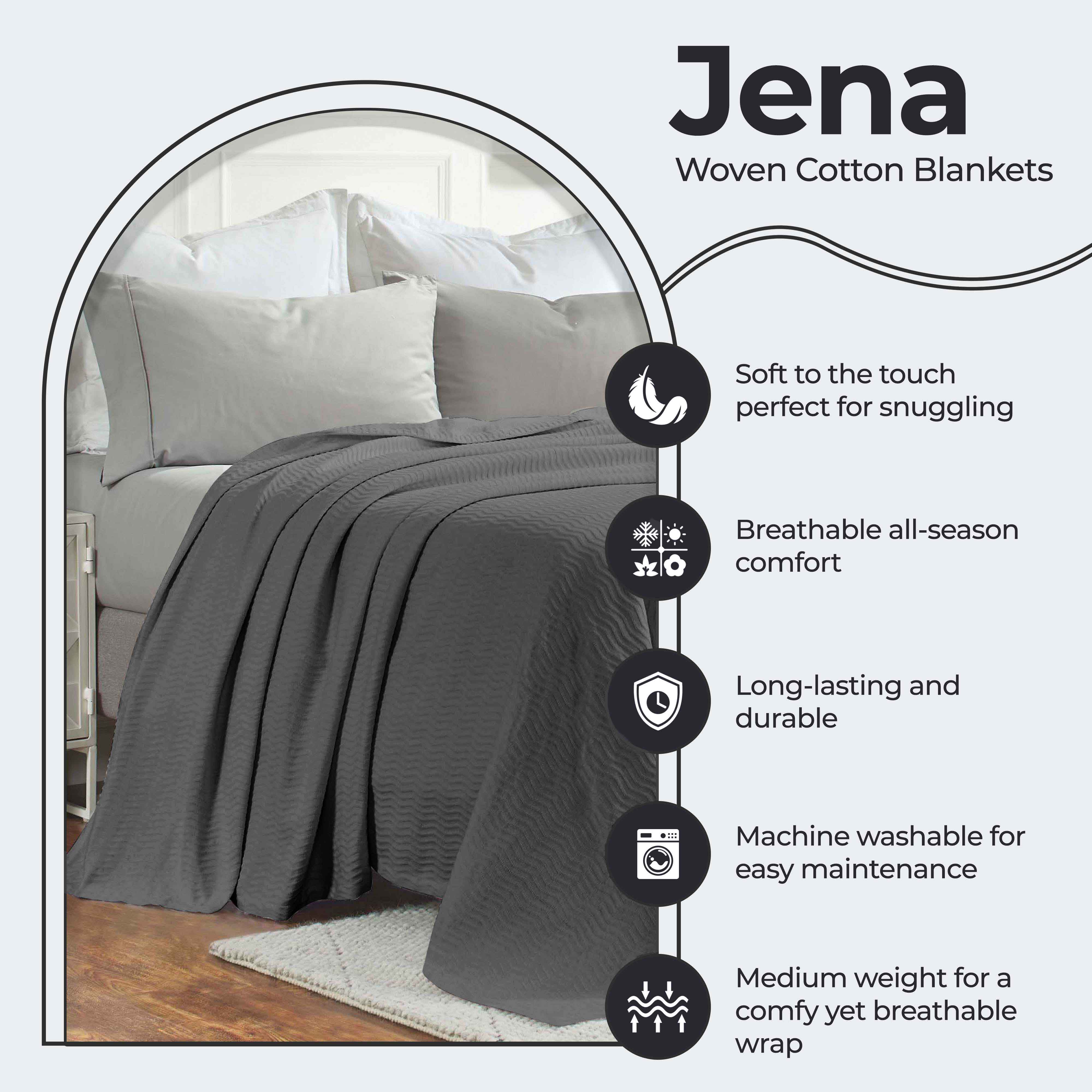 Jena Cotton Textured Chevron Lightweight Woven Blanket - Omnigoodsstore